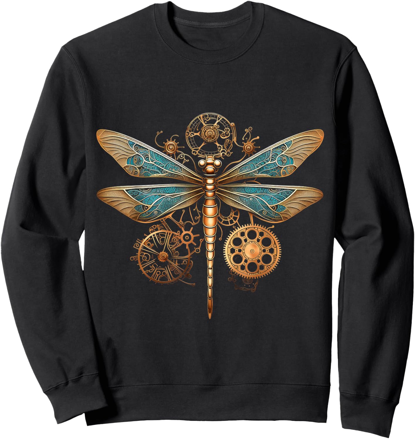 Dragonfly Steam Punk Insect Art Engineer Steampunk Dragonfly Sweatshirt - Sweatshirt | Black