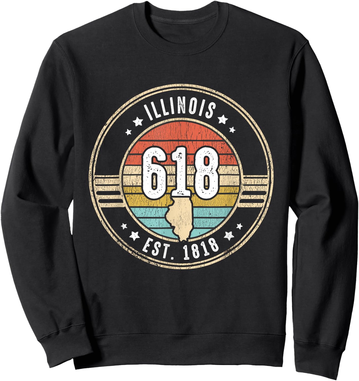 Illinois Area Code 618 Home State Pride Souvenir Sweatshirt - Sweatshirt | Black