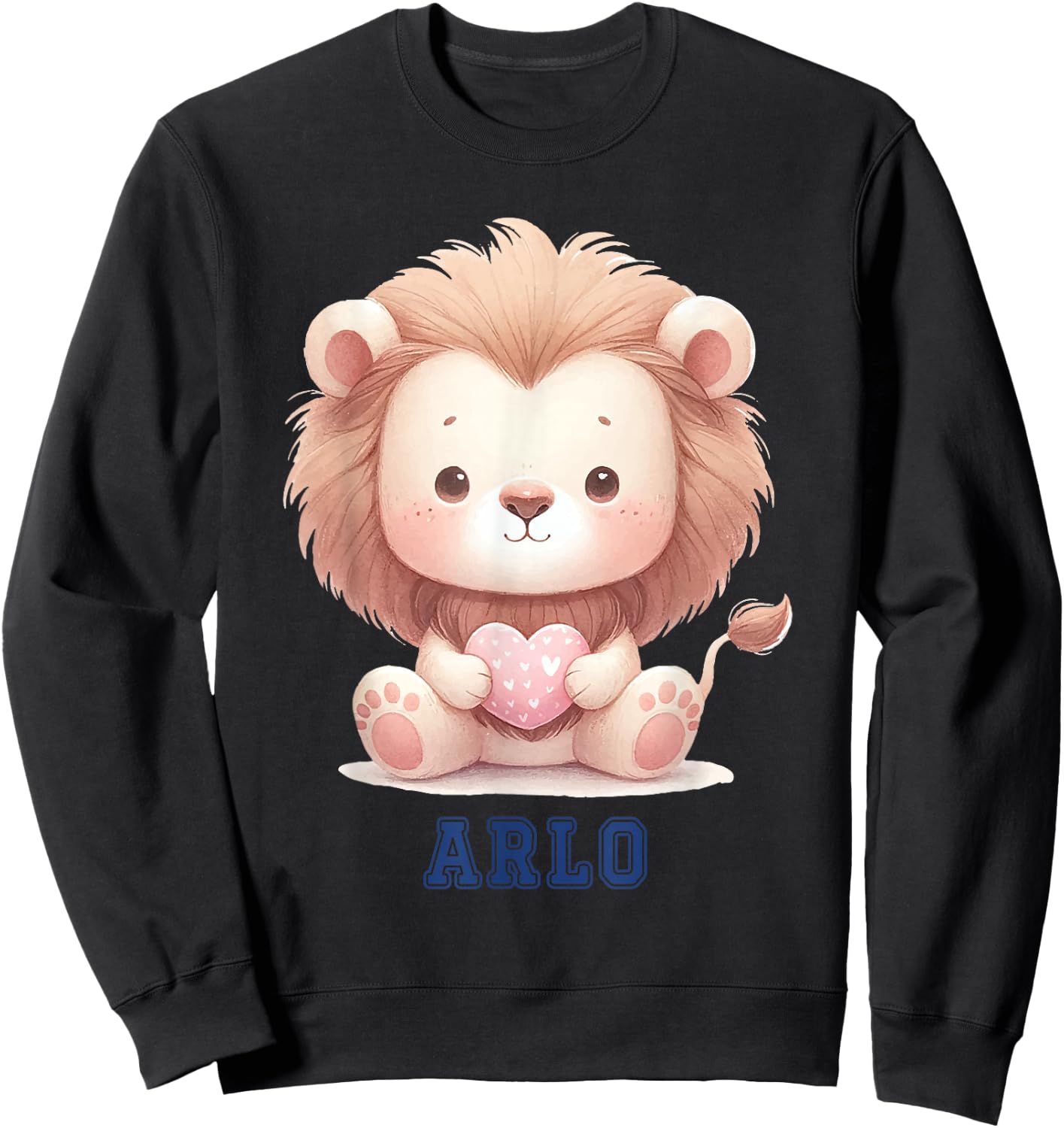 Arlo Baby Lion Baby Boy Name Sweatshirt - Sweatshirt | Black