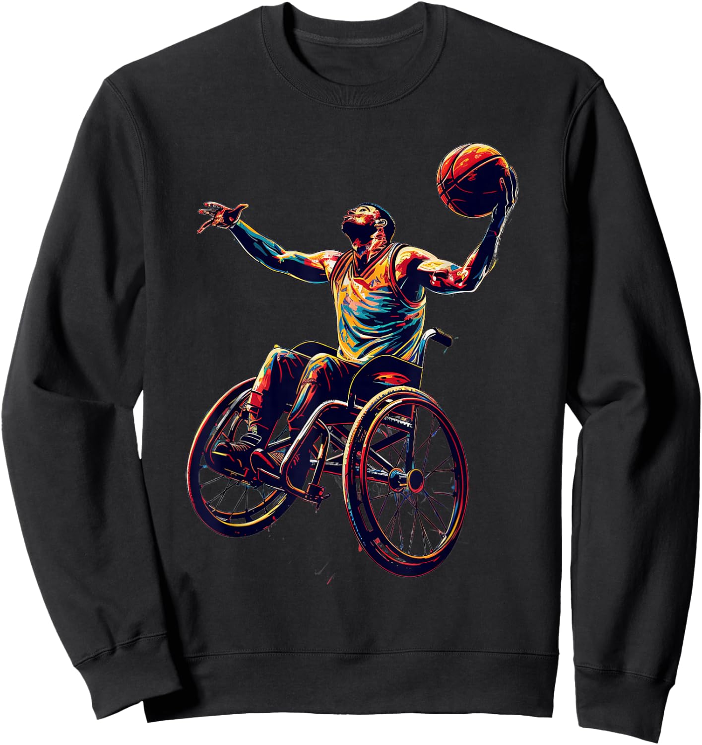 Wheelchair Basketball Design Sweatshirt - Sweatshirt | Black
