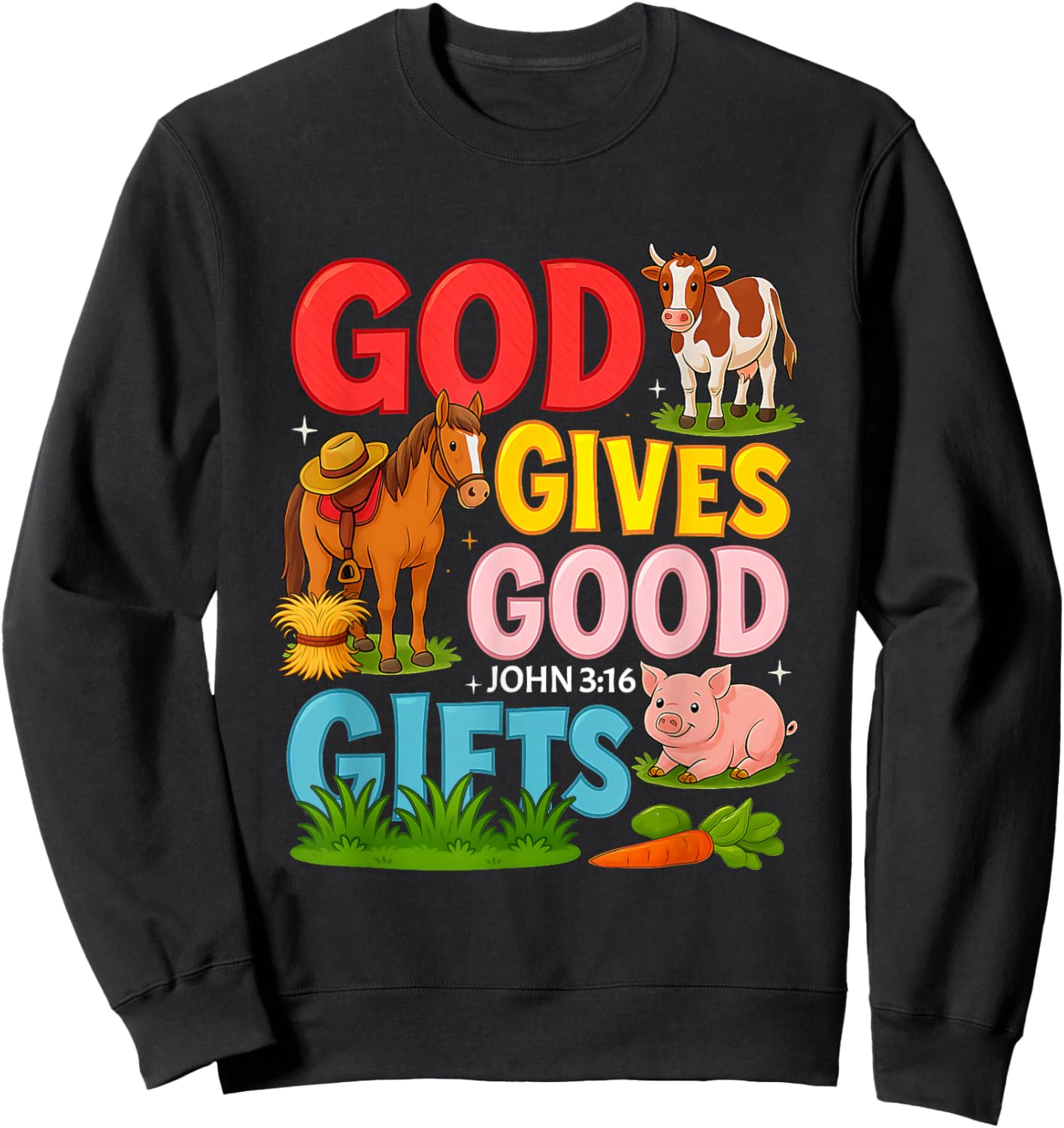 Vacation Bible School Yee Haw VBS 2026 Animal Farm Sweatshirt - Sweatshirt | Black