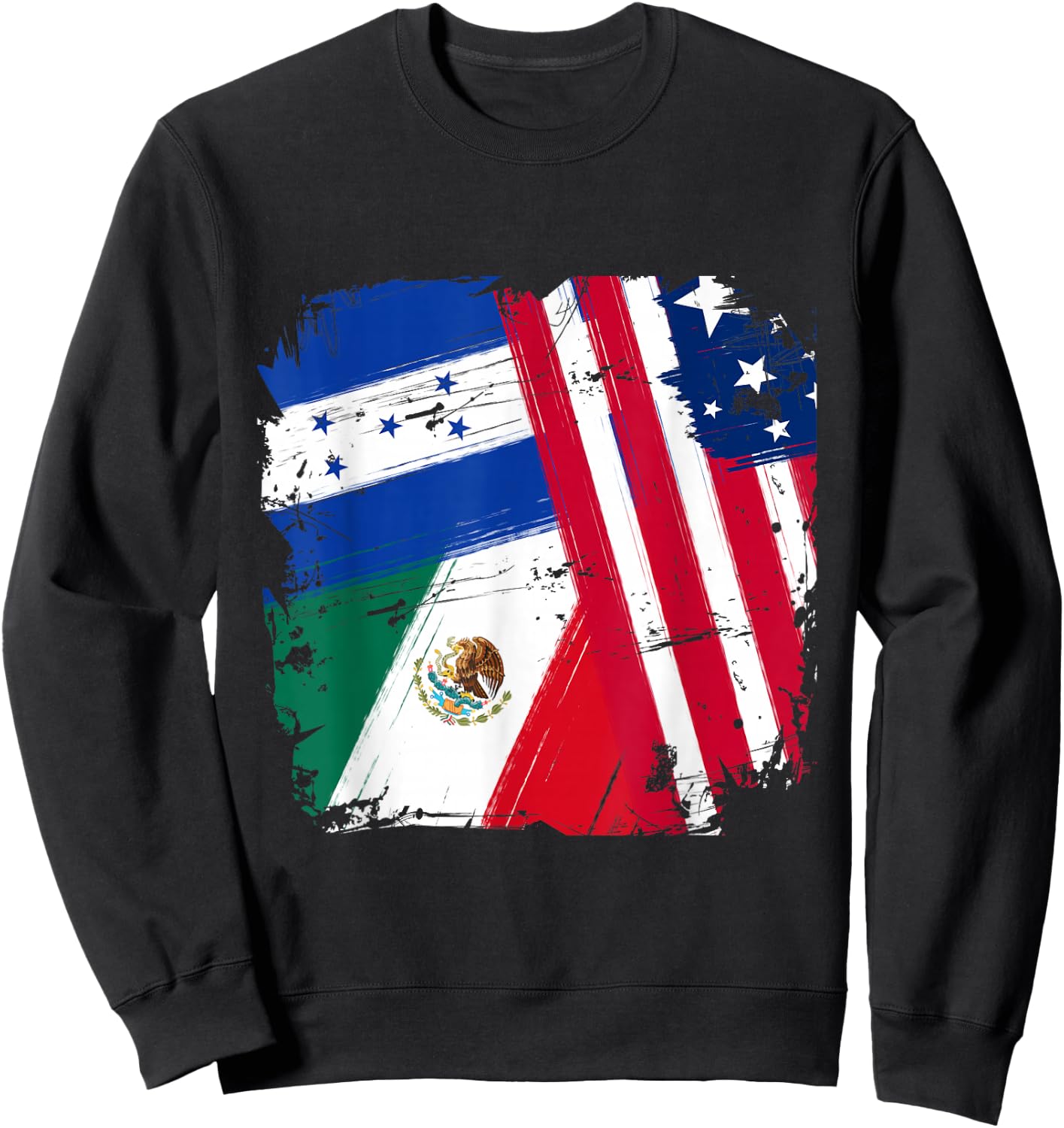 USA Mexico Honduras Flags Sweatshirt - Sweatshirt | Black