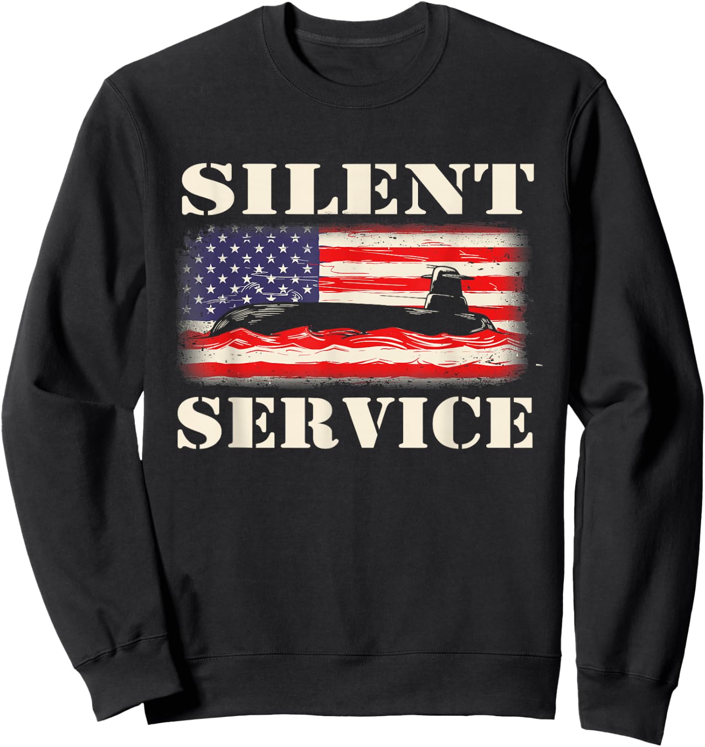 Silent Service - Submarine US Veteran Submariner Sweatshirt - Sweatshirt | Black