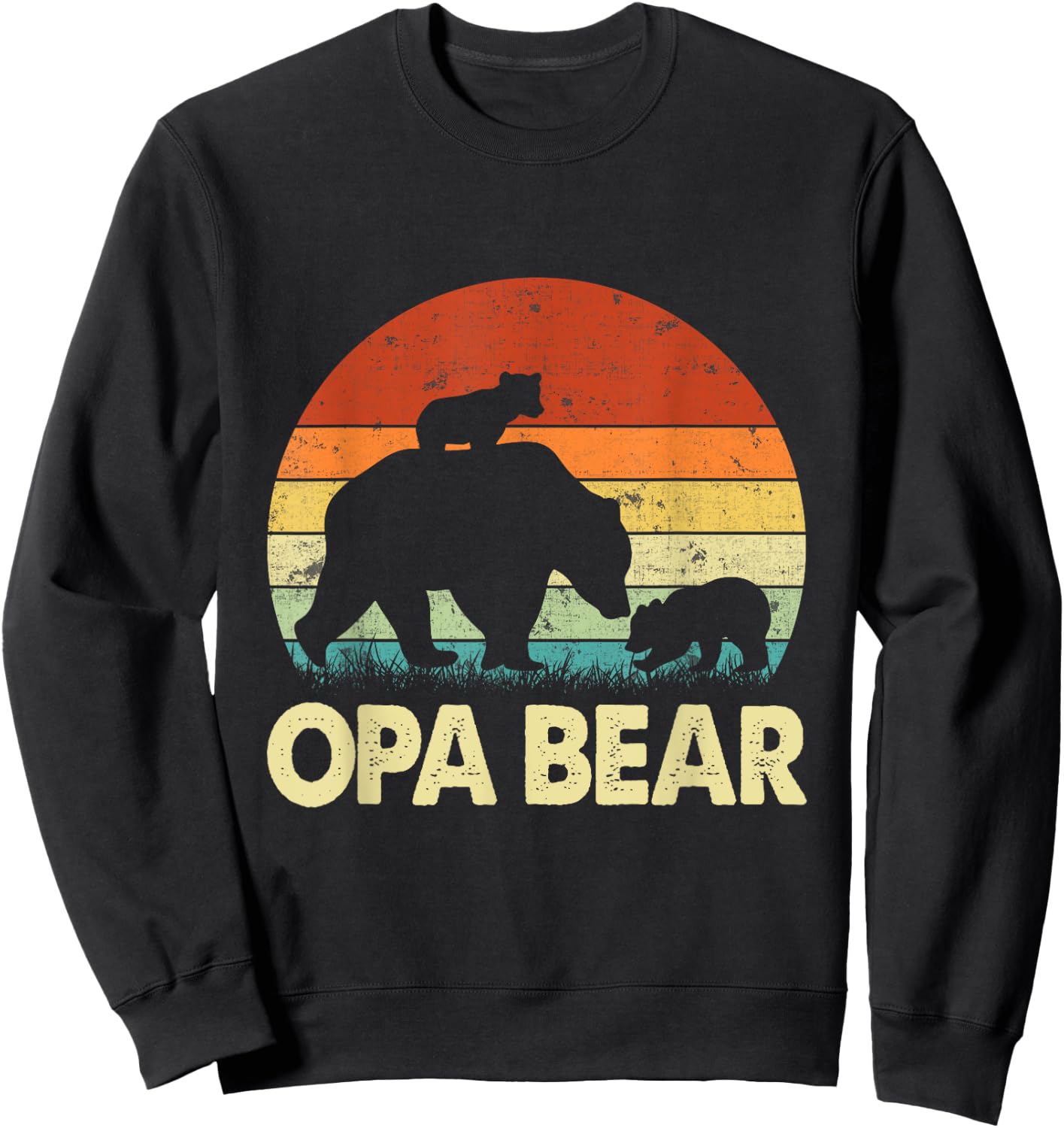 Opa Bear Lover Happy Father's Day Matching Family Dad Men Sweatshirt - Sweatshirt | Black