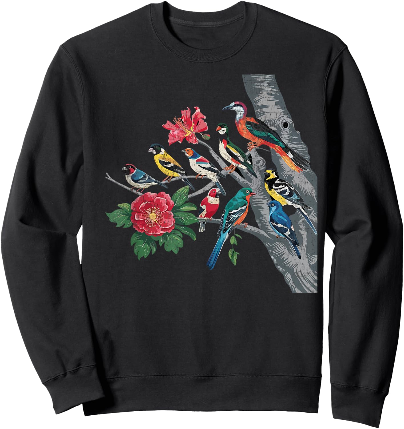 Birds on a Branch Birding Bird Watching Birder Bird Watcher Sweatshirt - Sweatshirt | Black