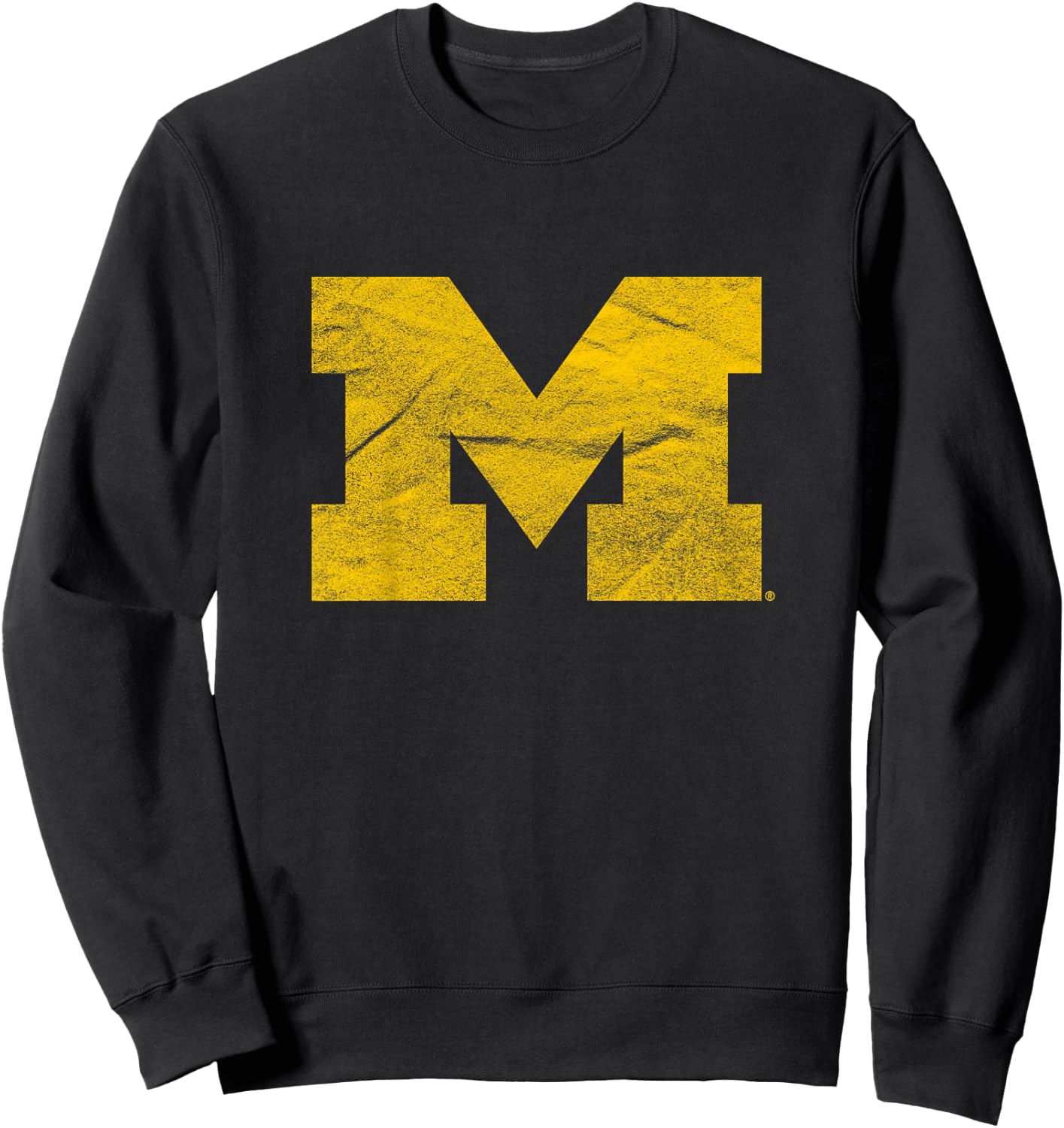 Kids University of Michigan Wolverines U of M Distressed Primary Sweatshirt - Sweatshirt | Black