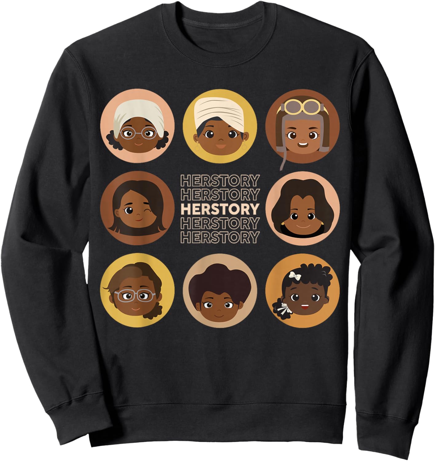 Herstory African American Black History Month Pride Kids Sweatshirt - Sweatshirt | Black