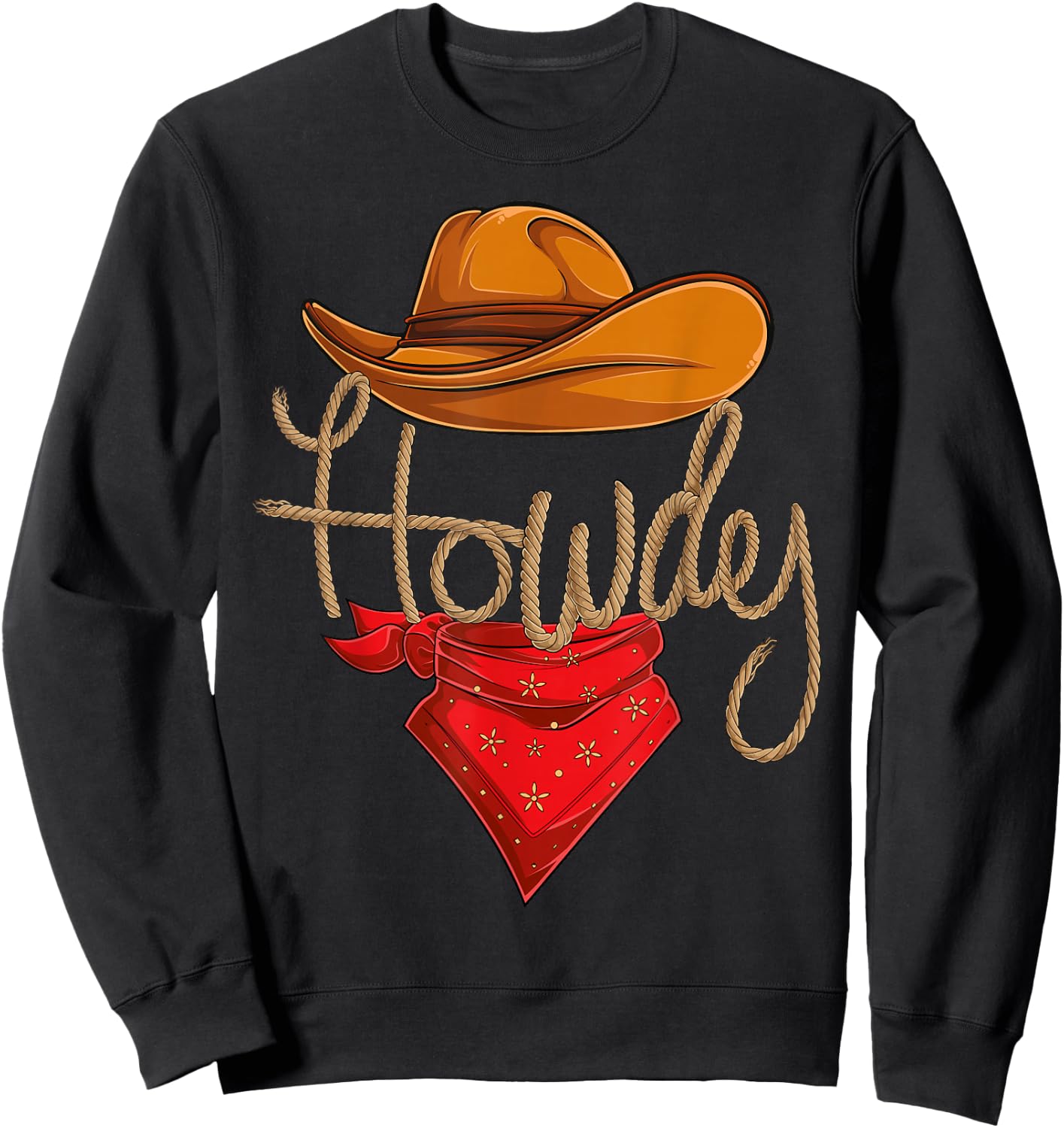 Howdy Cowboy Cowgirl Western Country Rodeo Howdy Men Boys Sweatshirt - Sweatshirt | Black