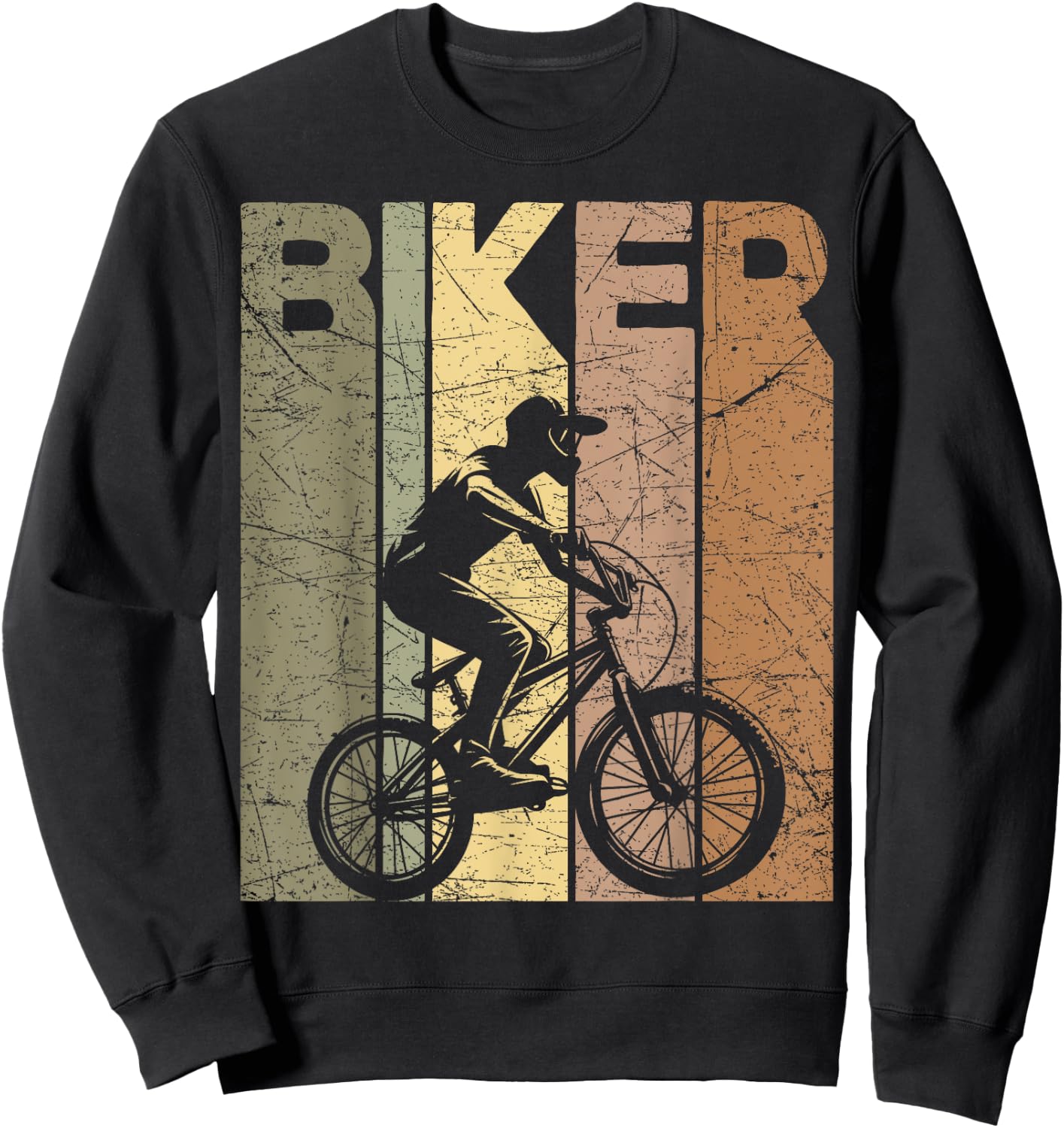 Mountain Biker Vintage MTB Retro Mountain Biking Sweatshirt - Sweatshirt | Black