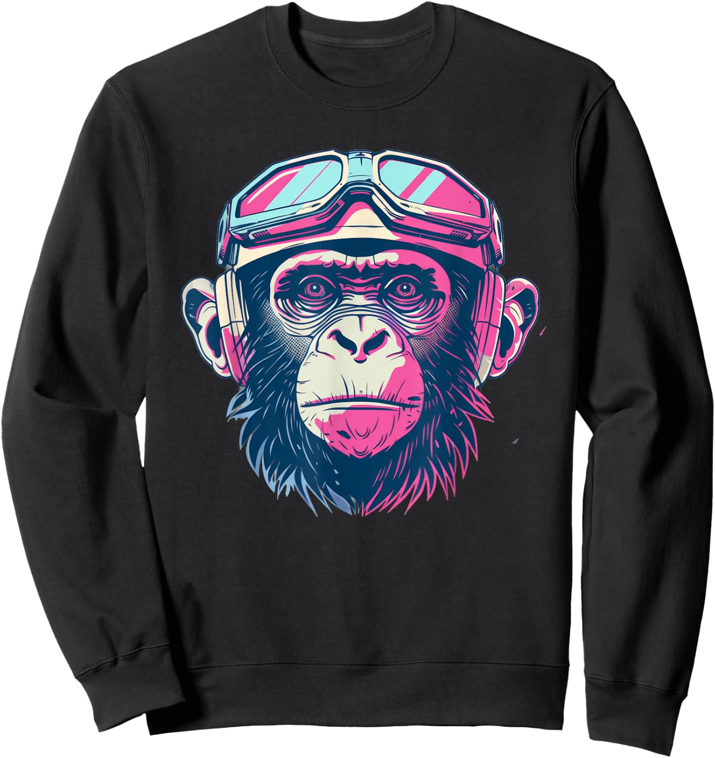 Capuchin Monkey Retro Sci-Fi Sweatshirt - Sweatshirt | Black