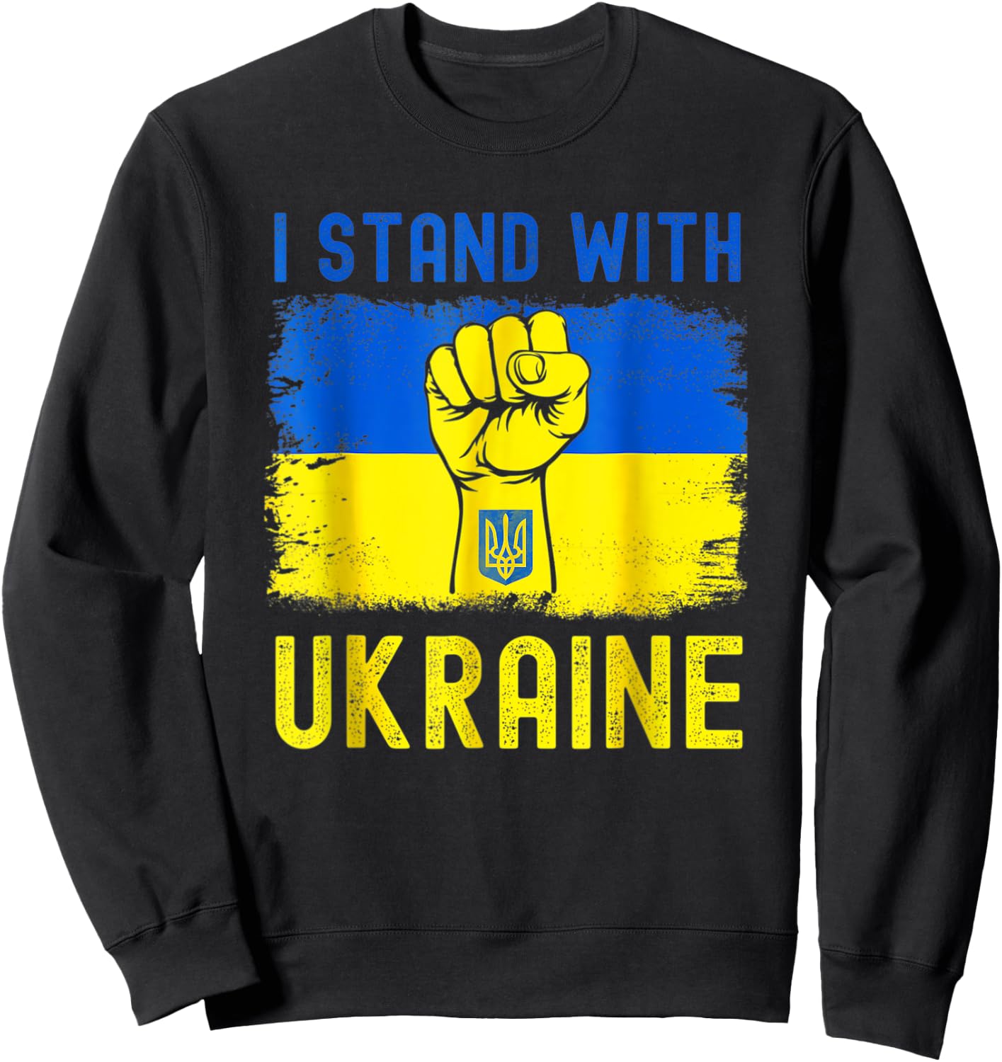 Support Ukraine flag I Stand With Ukraine Sweatshirt - Sweatshirt | Black