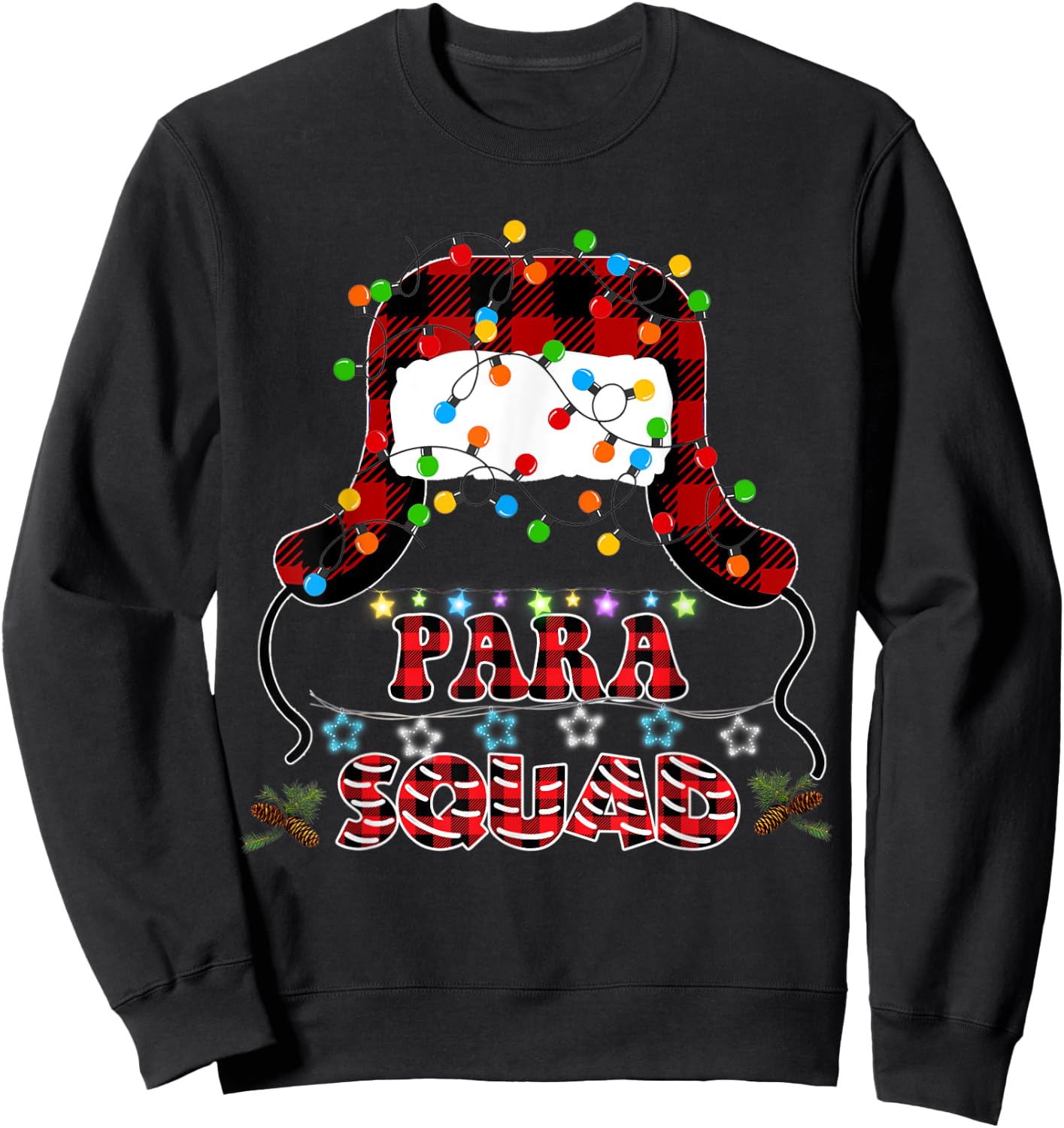 Para Crew Xmas Santa's Favorite Paraprofessional Squad Sweatshirt - Sweatshirt | Black