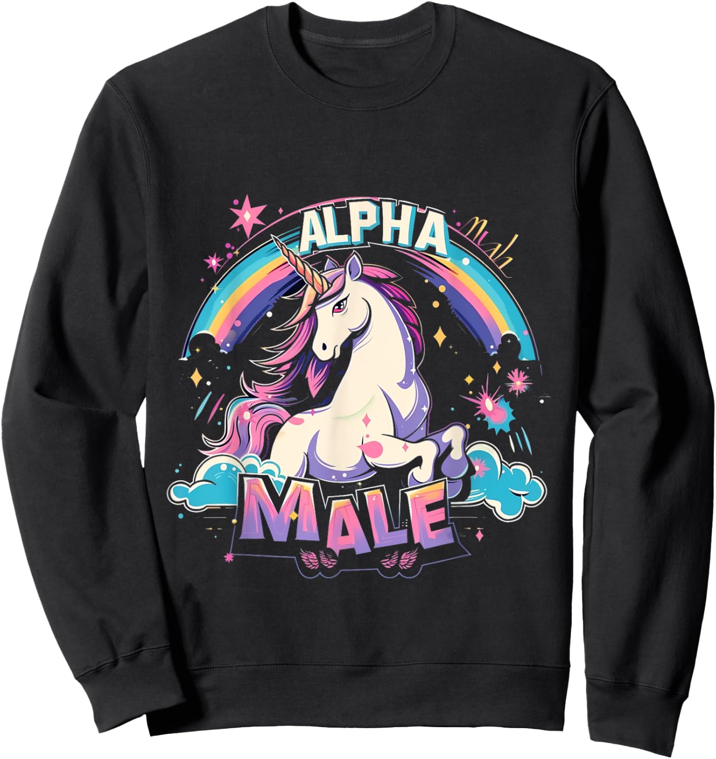 Alpha Male Unicorn Shirt - Alpha Male Unicorn Sweatshirt - Sweatshirt | Black