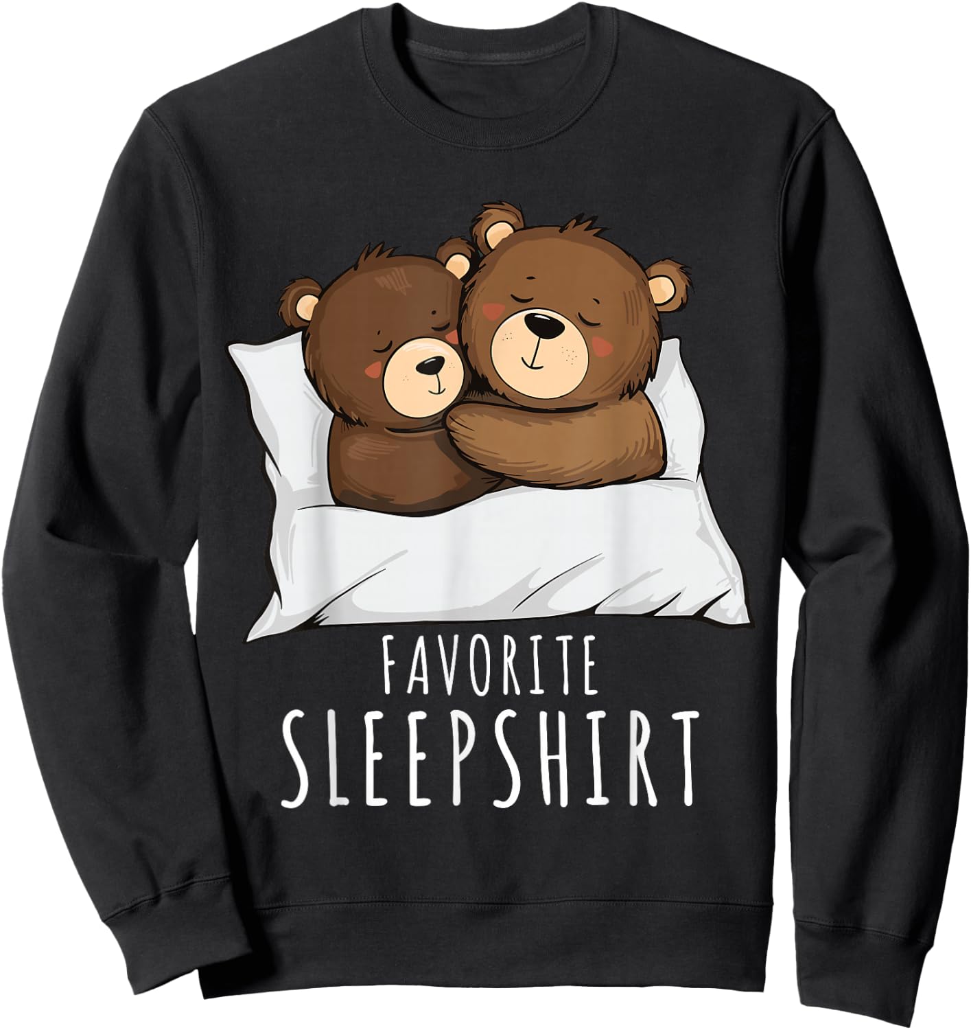 Couples Bears Pajama Favourite Sleepshirt Bears Sweatshirt - Sweatshirt | Black