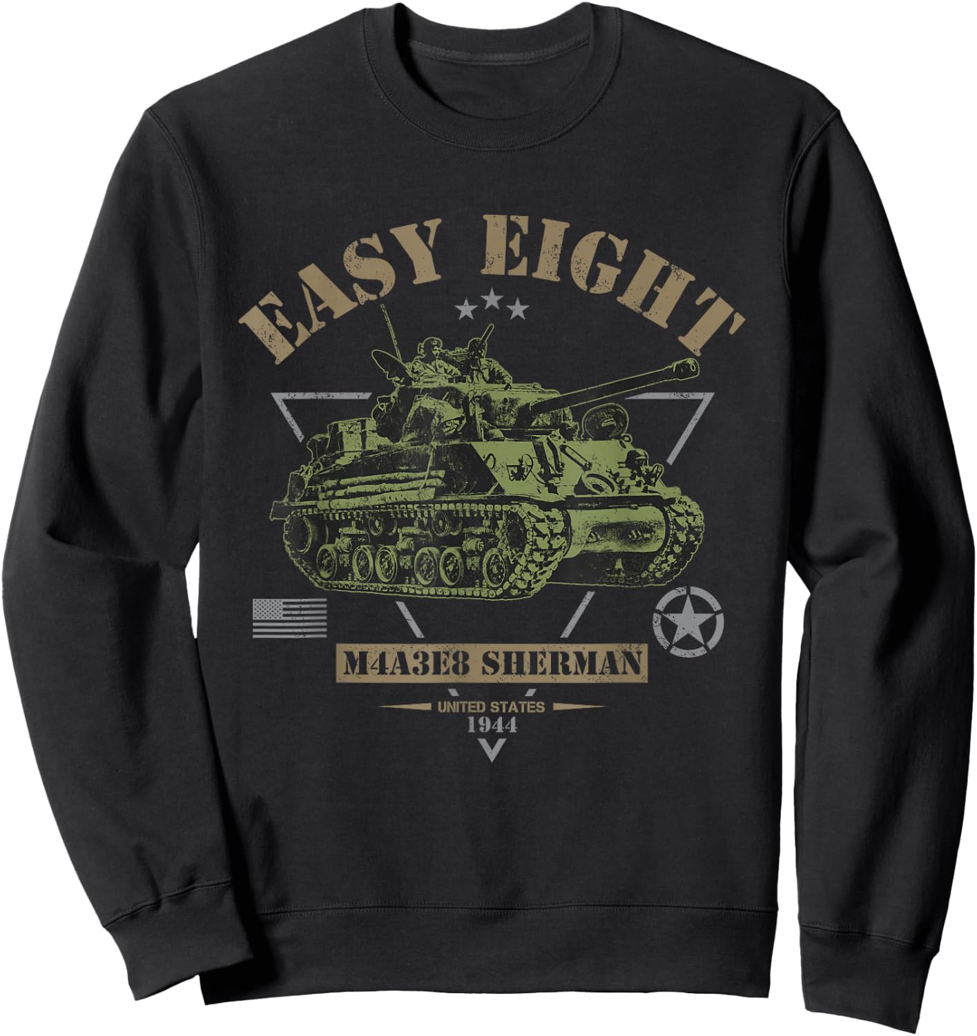 M4A3E8 'Easy-Eight' Sherman WW2 Tank Sweatshirt - Sweatshirt | Black