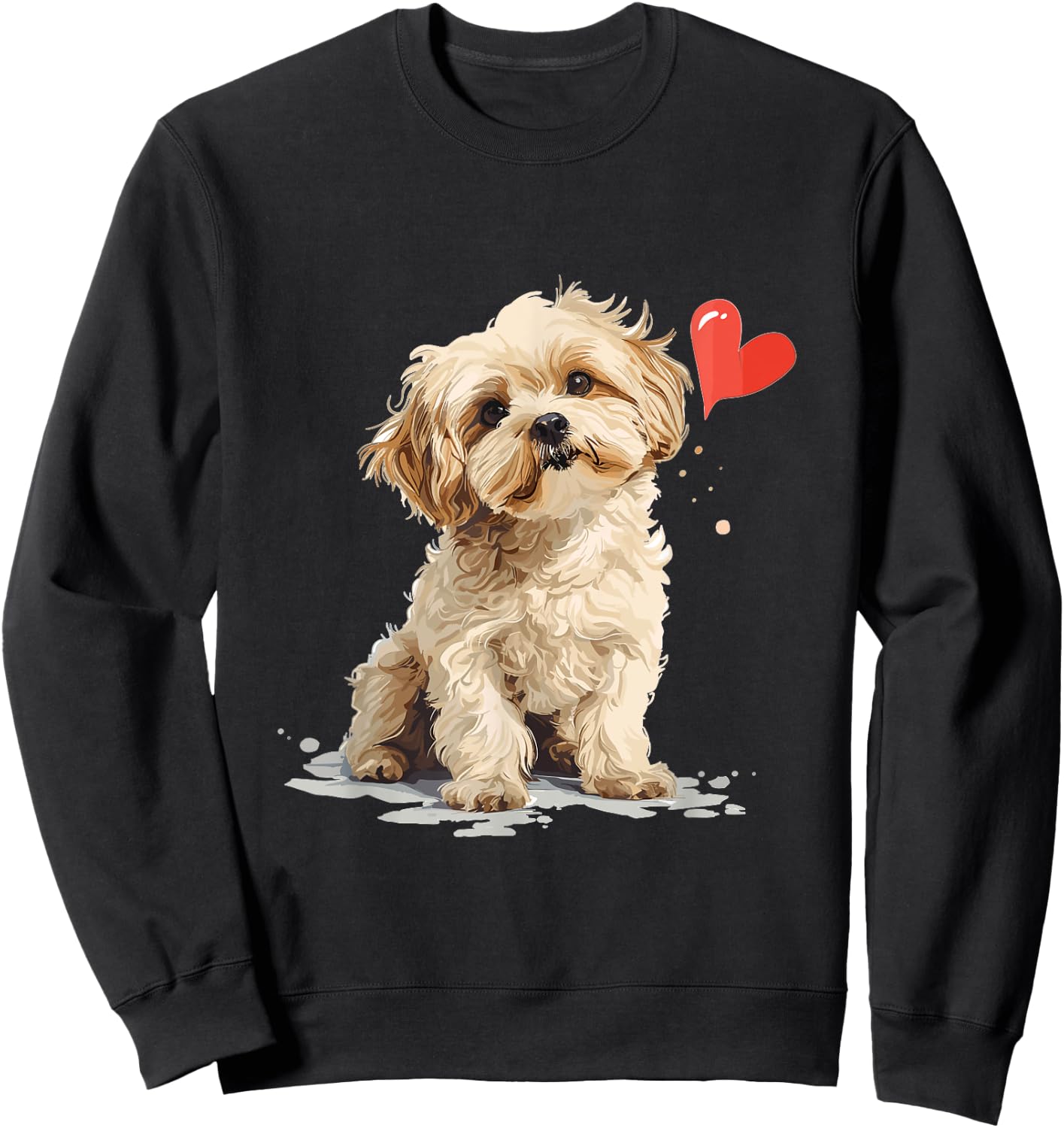 Maltipoo Dog Breed Pet Cute Funny Graphic Sweatshirt - Sweatshirt | Black