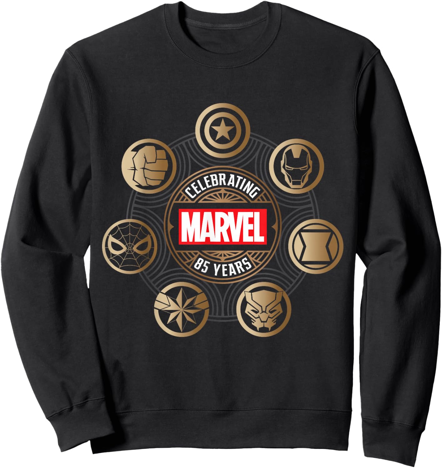 Marvel 85th Anniversary Hero Icons Celebrating 85 Years Sweatshirt - Sweatshirt | Black