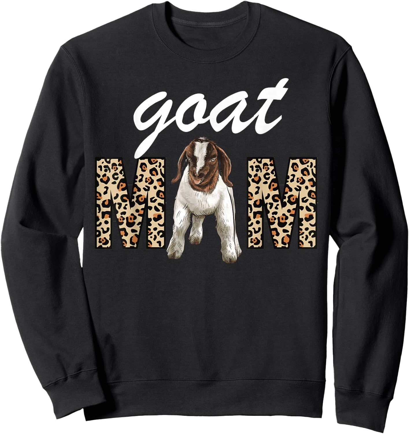 Show Boer Goat mom leopard, Boer Goat mom Sweatshirt - Sweatshirt | Black