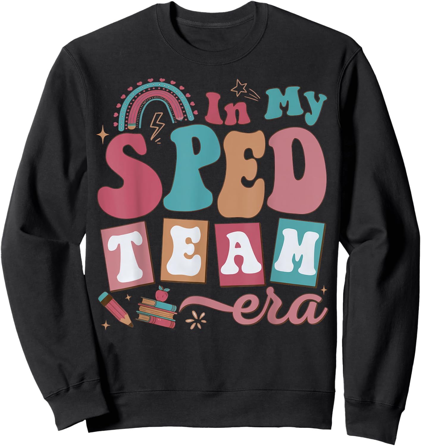 Retro In My Sped Team Era Teacher Back To School Women Kids Sweatshirt - Sweatshirt | Black