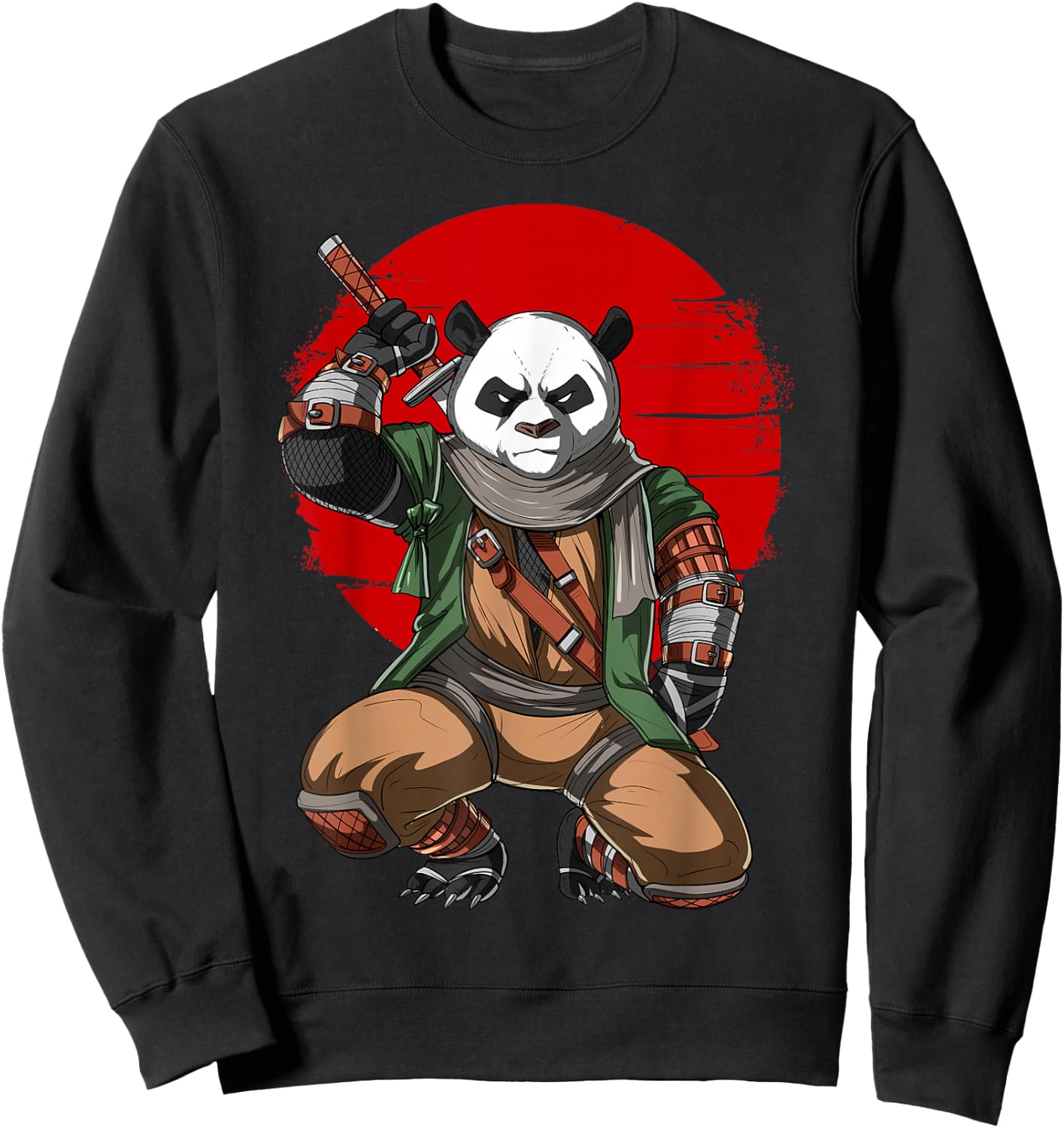 Panda Bear Samurai Japanese Samurai Warrior Ninja Sweatshirt - Sweatshirt | Black