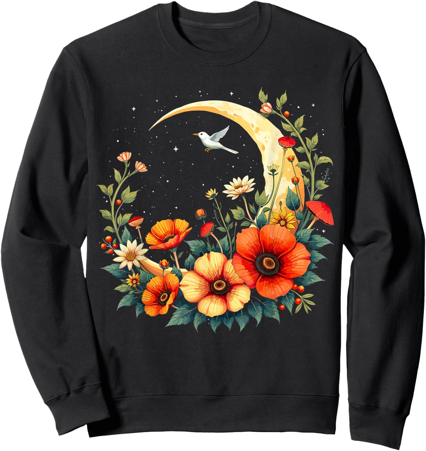 Moon Wildflower Sweatshirt - Sweatshirt | Black