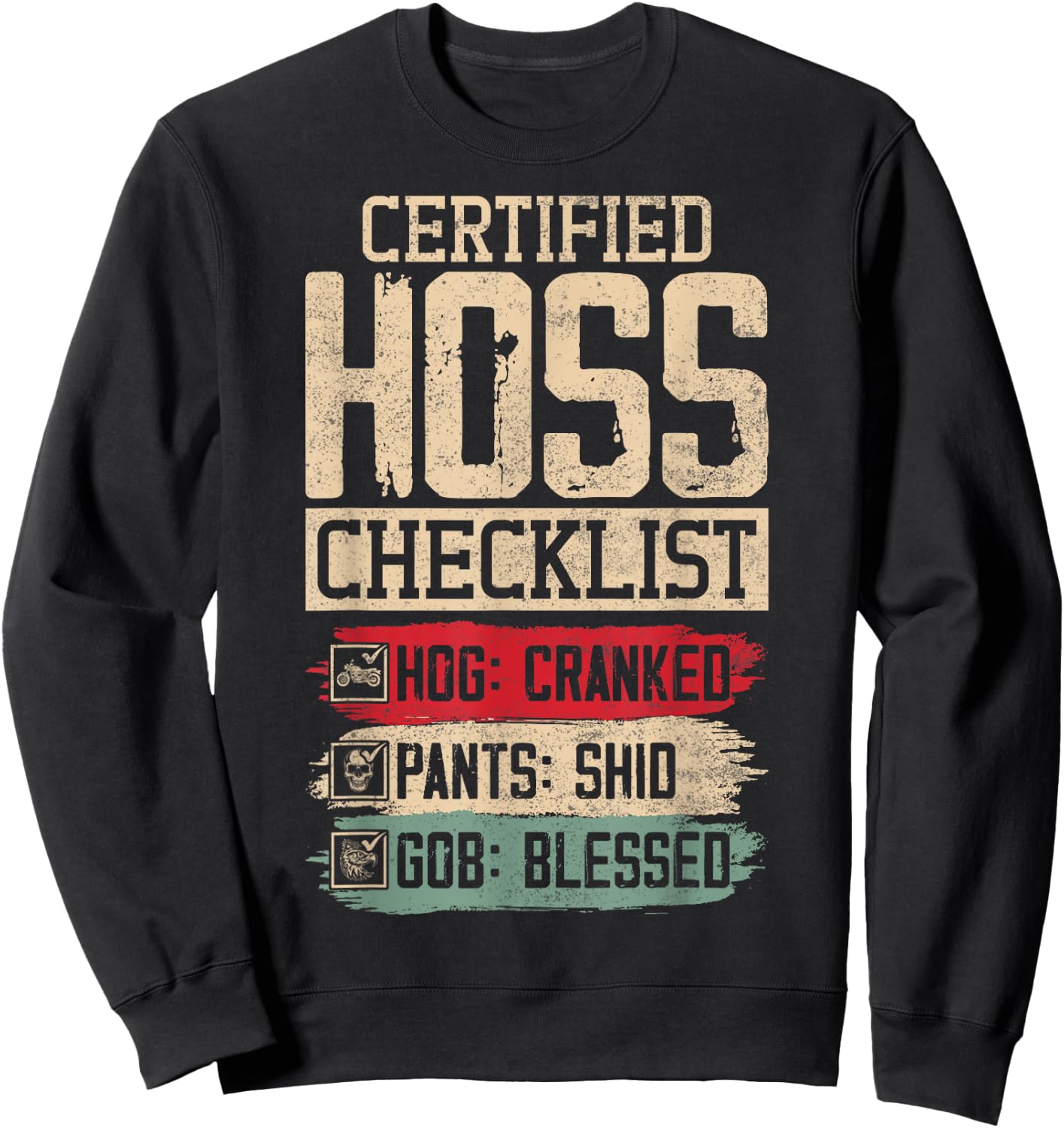 Hog Cranked Shid Gob Blessed Barb Left Funny Gag Sweatshirt - Sweatshirt | Black
