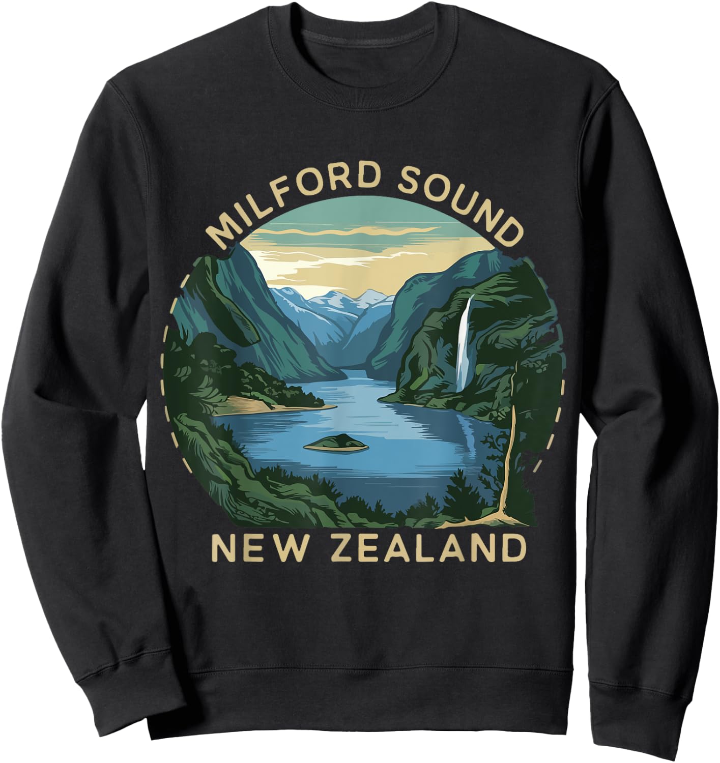 Milford Sound Costume Fjords of New Zealand Hiking Sweatshirt - Sweatshirt | Black