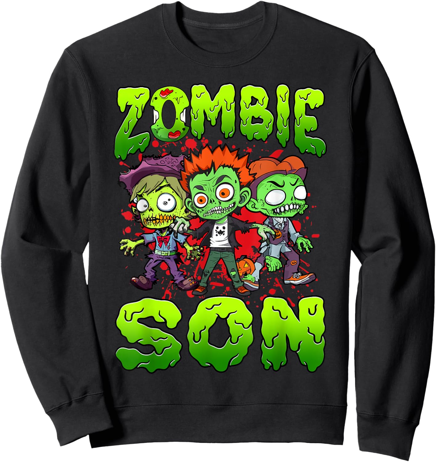 Zombie Son Halloween Costume Family Matching Sweatshirt - Sweatshirt | Black