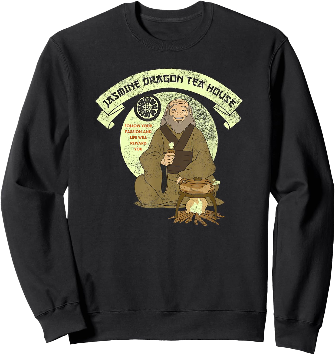Avatar: The Last Airbender Iroh Jasmine Dragon Tea House Small Sweatshirt - Sweatshirt | Black