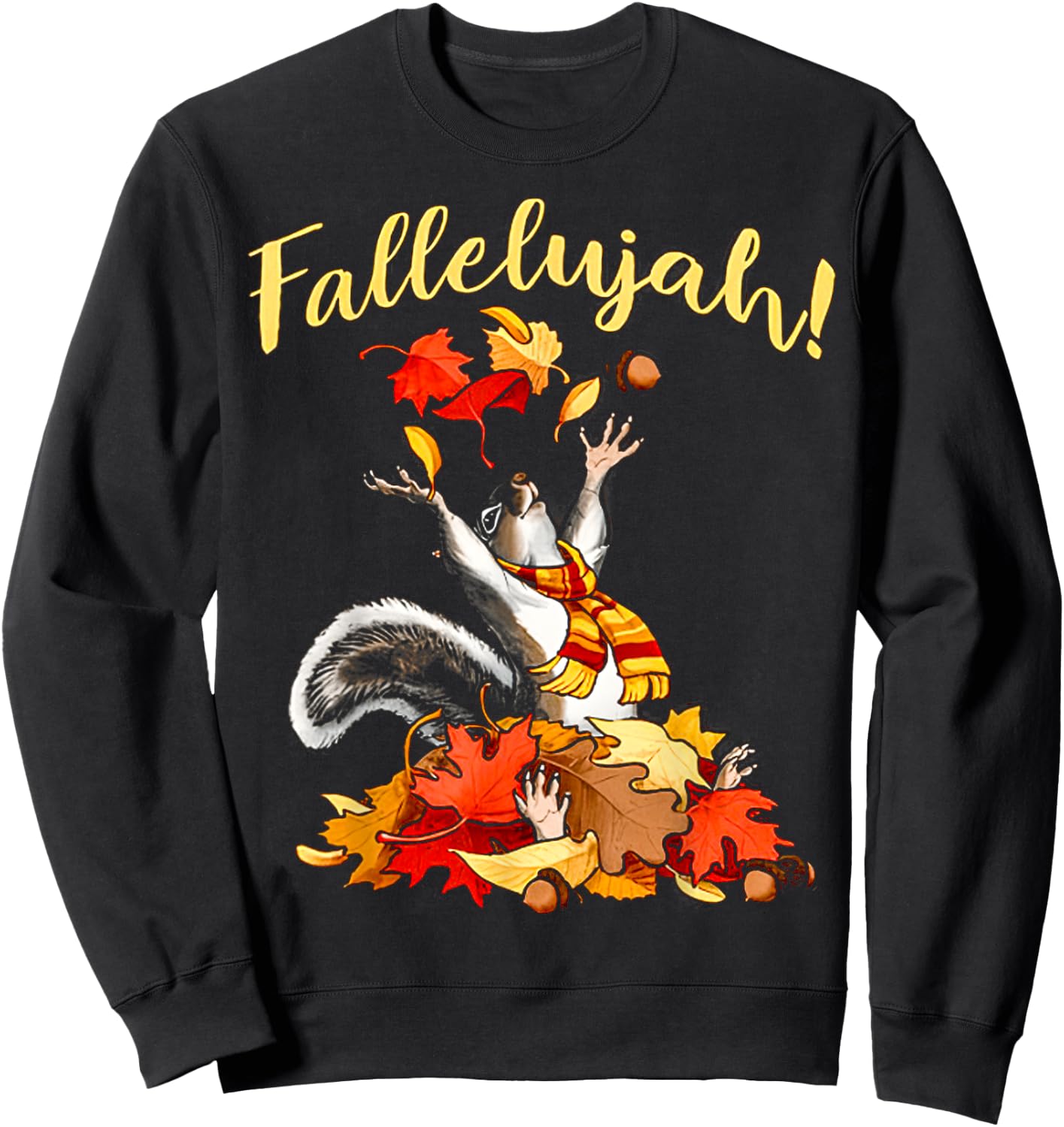 Squirrel Fallelujah Ladies Sweatshirt - Sweatshirt | Black