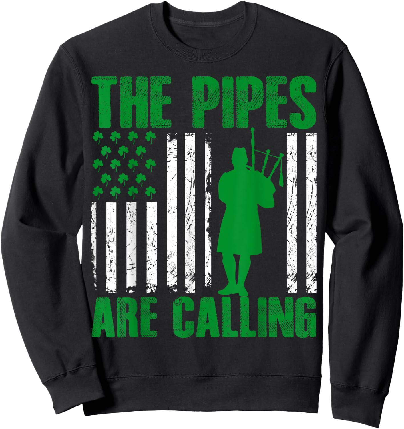 Irish Bagpiper American Pride Musical Bagpipe Gifts Novelty Kids Men Sweatshirt - Sweatshirt | Black
