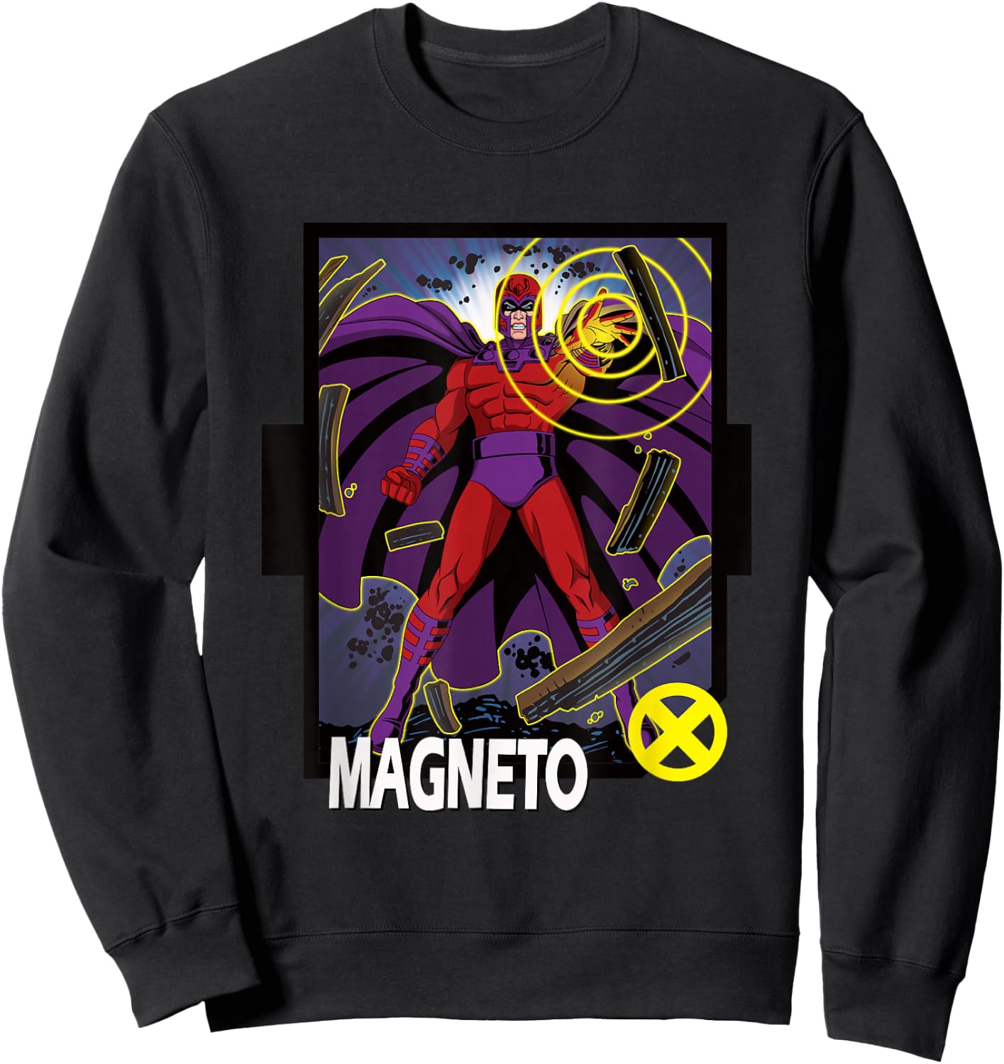 Marvel X-Men '97 Classic Magneto Vintage Villain Super Hero Sweatshirt - Sweatshirt | Black