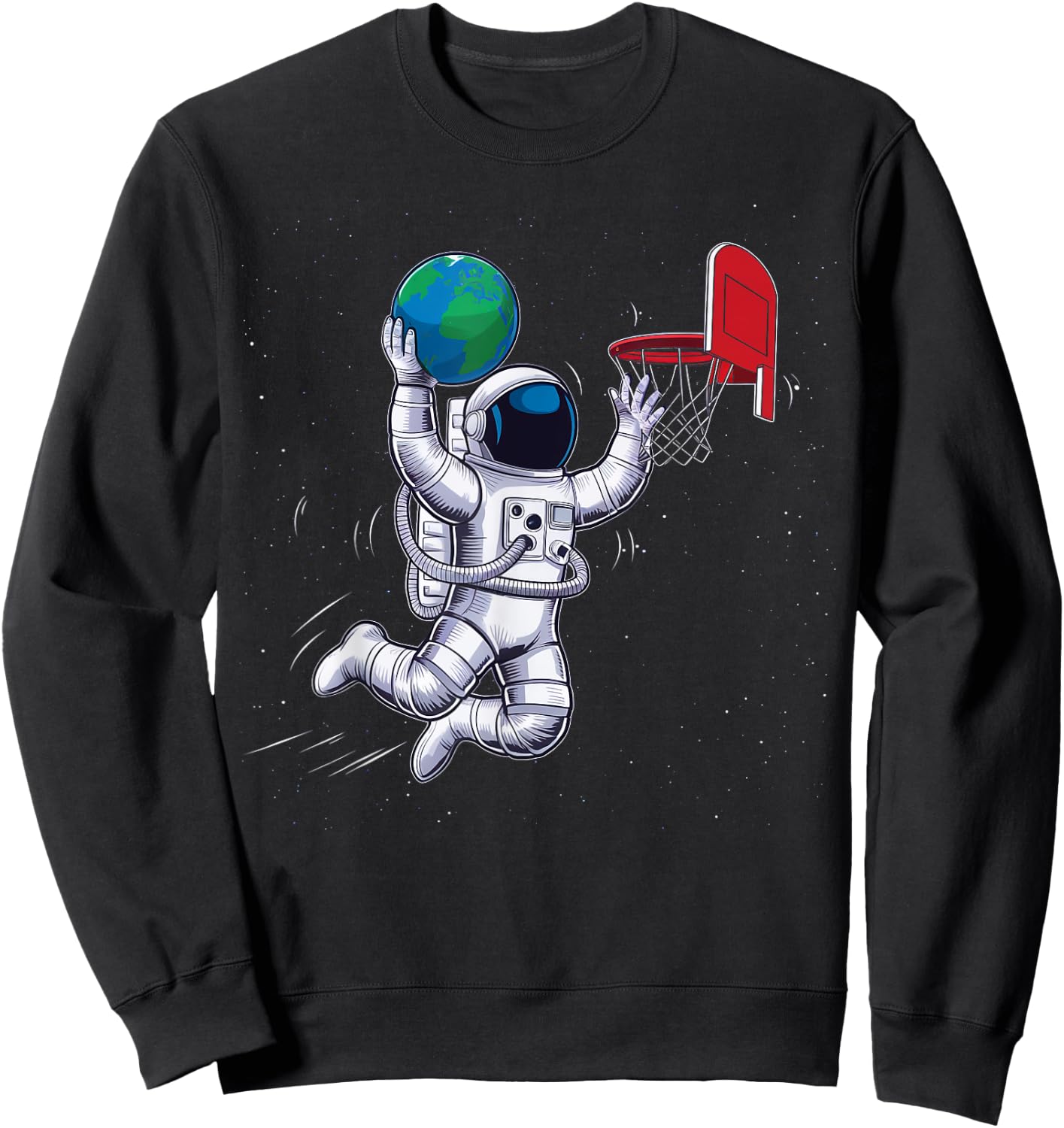 Astronaut Basketball Outer Space Planet Gifts Men Women Kids Sweatshirt - Sweatshirt | Black