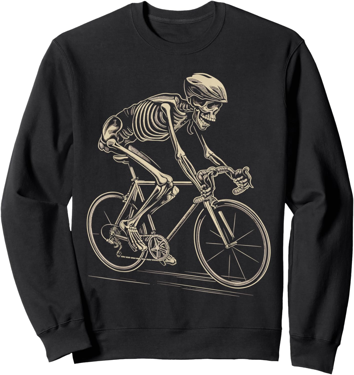 Skeleton Cycling Bike Halloween Bicycle Biking Sweatshirt - Sweatshirt | Black