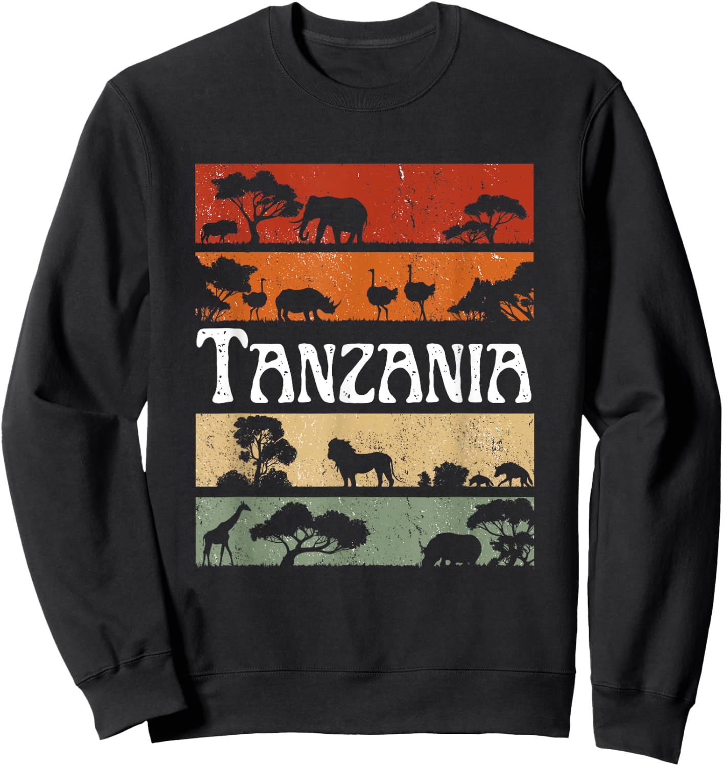 Retro Africa Tanzania Safari Travel Tanzania Tour Sweatshirt - Sweatshirt | Black