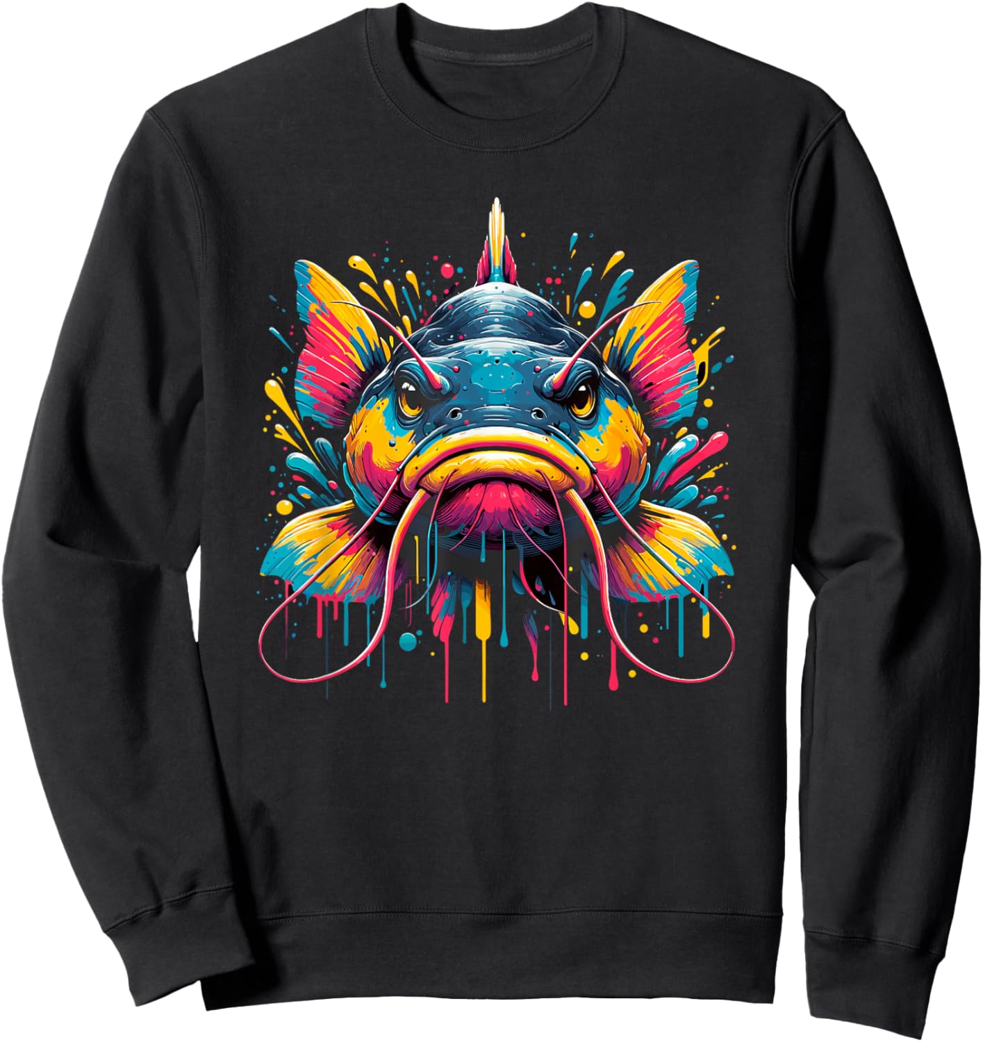 Splash Art Catfish Fish Catfishes Sweatshirt - Sweatshirt | Black