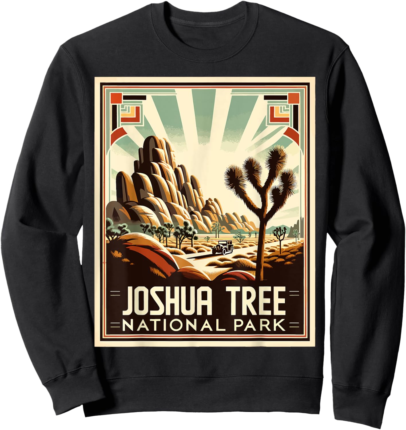 Joshua Tree National Park Vintage Hiking Camping Outdoor Sweatshirt - Sweatshirt | Black