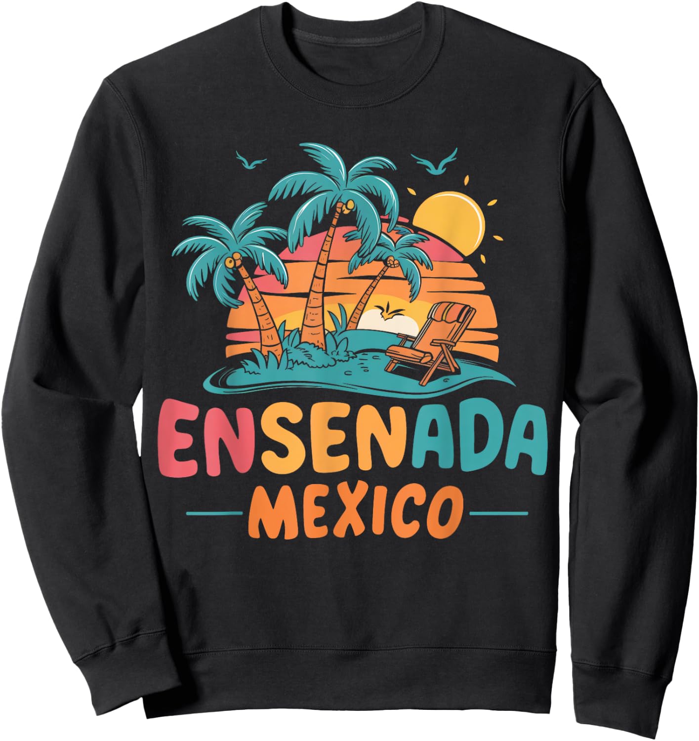 Ensenada Mexico Tropical Sunset beach Souvenir Vacation Women Kids Sweatshirt - Sweatshirt | Black