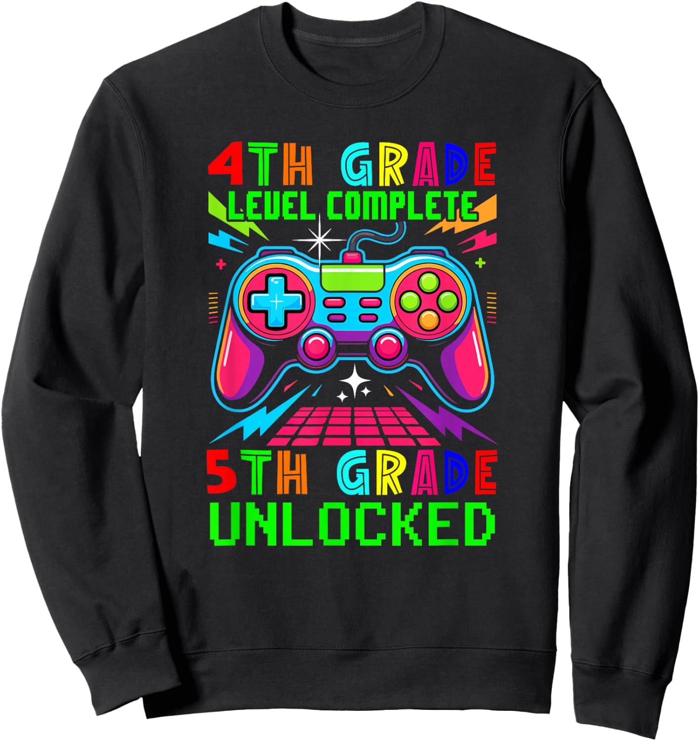 4th Grade Level Complete 5th Grade Unlocked Gamer Students Sweatshirt - Sweatshirt | Black