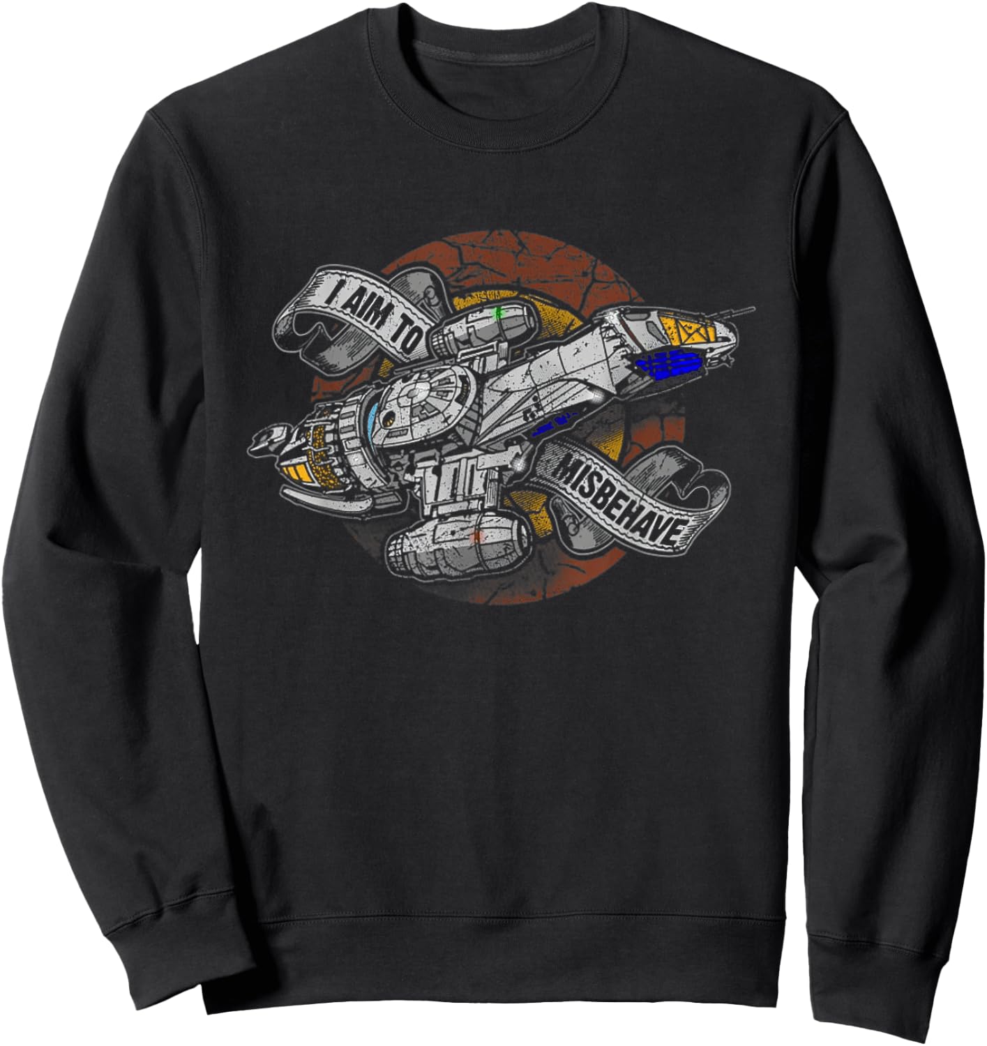I Aim To Misbehave Retro Ship Works Sweatshirt - Sweatshirt | Black