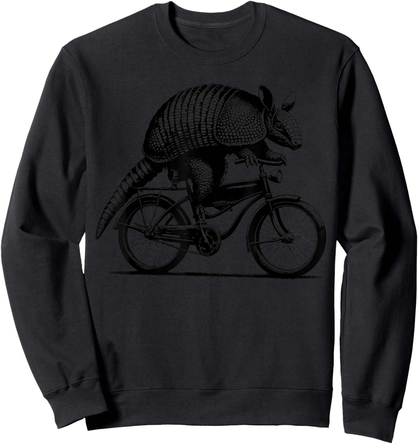 Armadillo Riding Bicycle Vintage Cycling Armadillo Biker Sweatshirt - Sweatshirt | Black