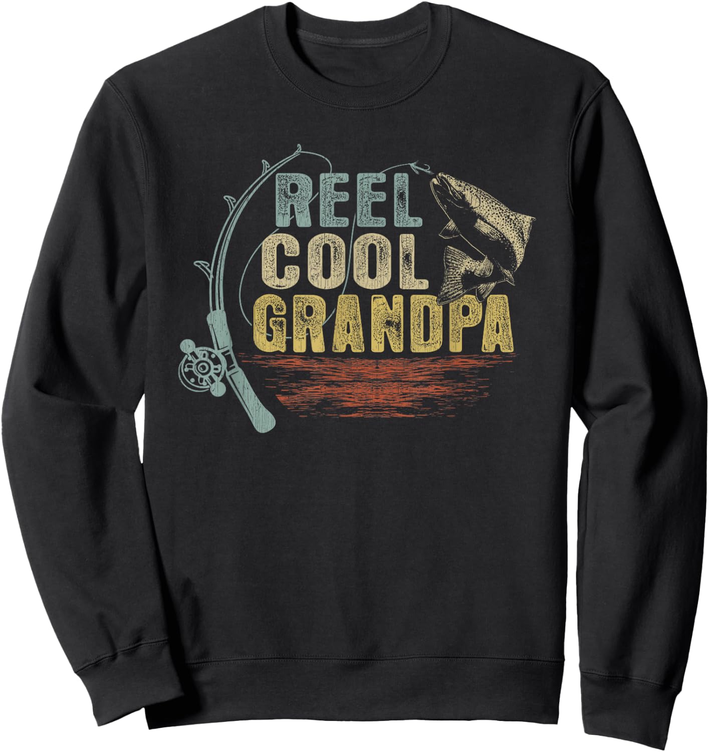 Funny Fishing Vintage Reel Cool Grandpa Sweatshirt - Sweatshirt | Black