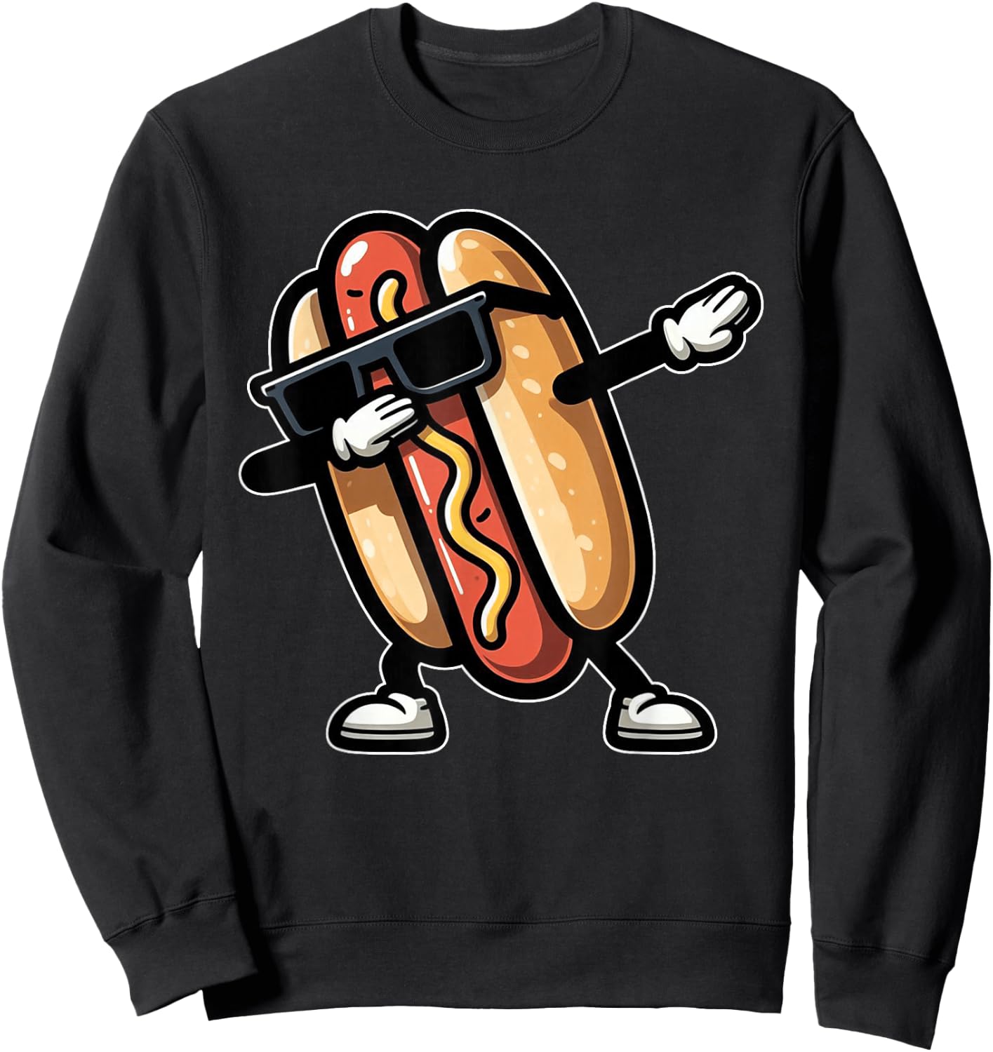 Cool Hot Dog Dabbing Funny Fast Food Hotdog Lovers Toddler Sweatshirt - Sweatshirt | Black