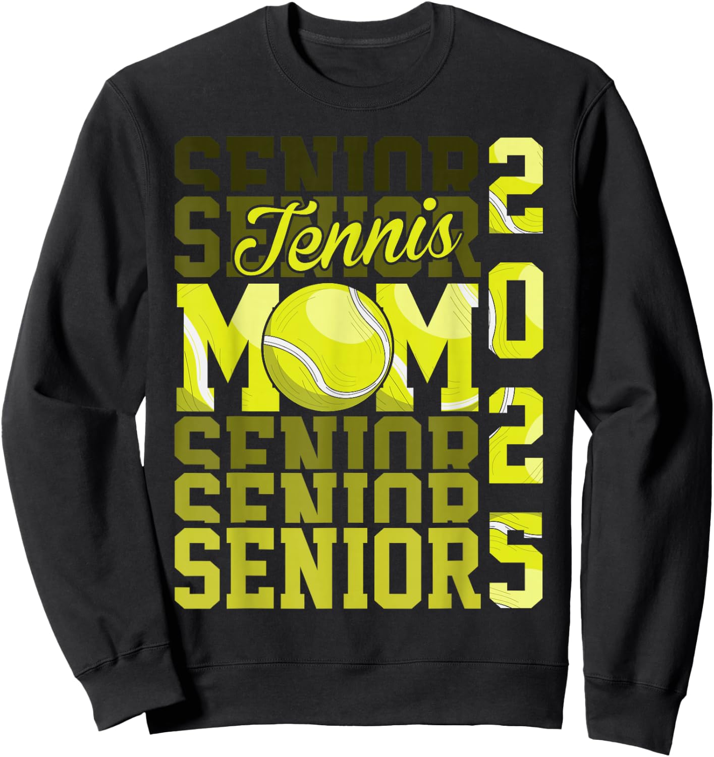 Proud mom of a tennis senior 2025 class of 25 graduation Sweatshirt - Sweatshirt | Black