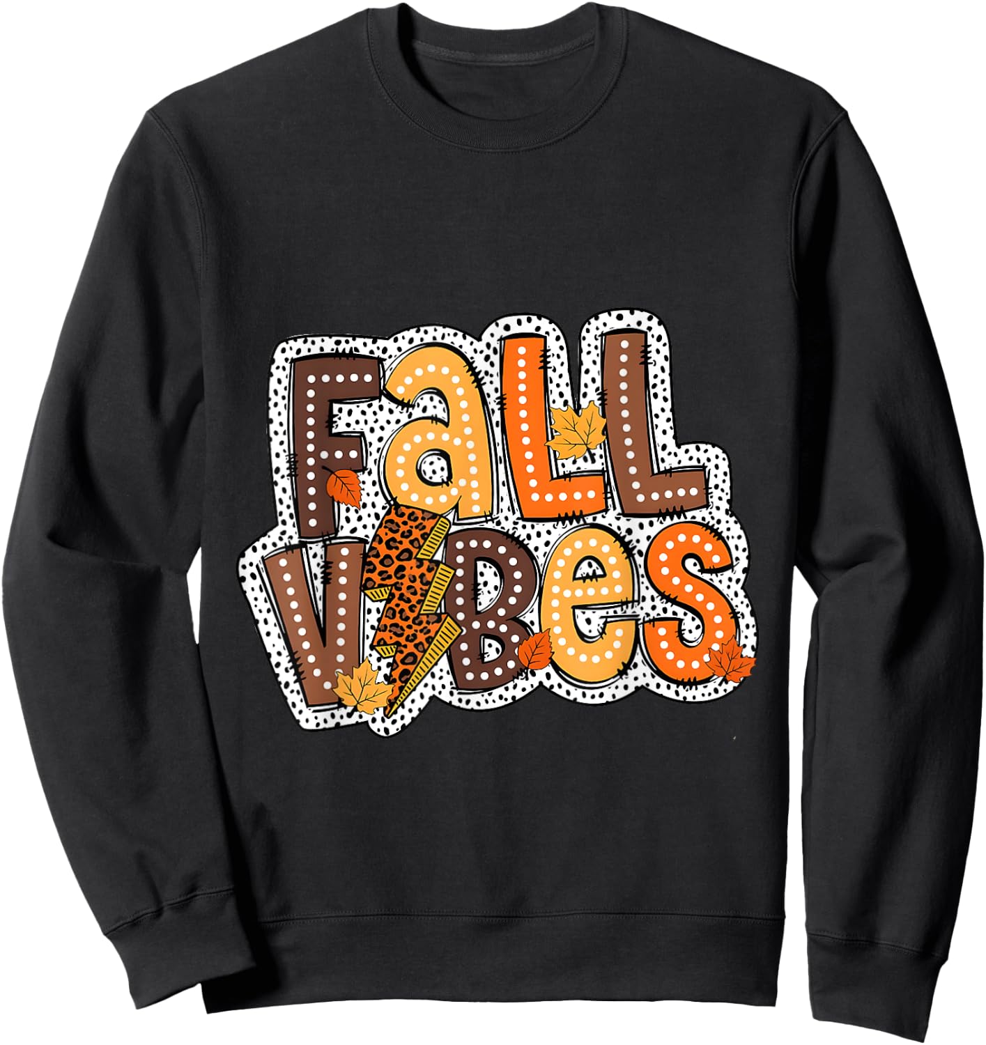 Fall Vibes,Groovy Face Retro Fall Season Autumn Sweatshirt - Sweatshirt | Black