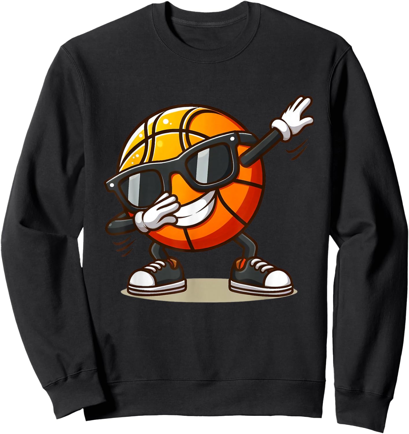 Dabbing Basketball Ball Funny Boys Men Women Sports Player Sweatshirt - Sweatshirt | Black