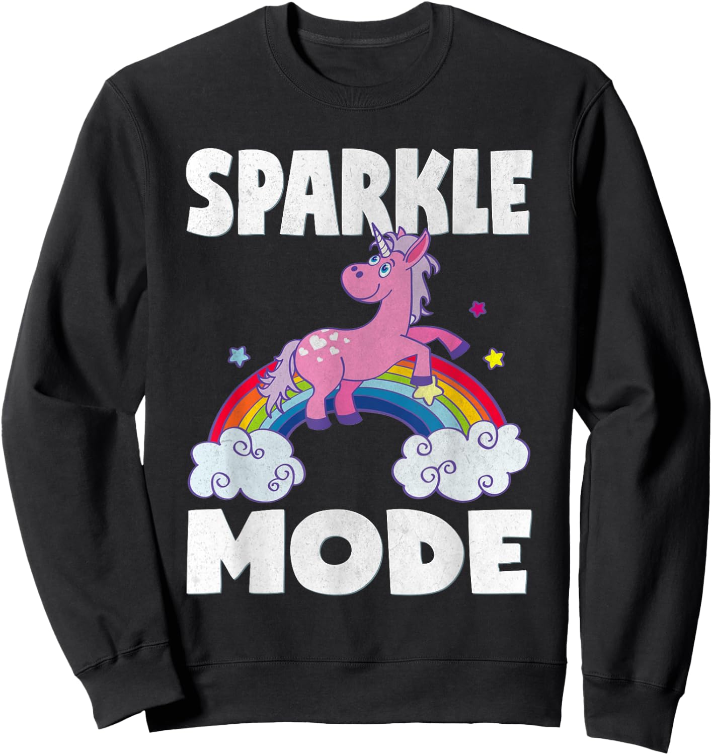 Sparkle Mode Unicorns Magic Sparkle Rainbow Unicorn Sweatshirt - Sweatshirt | Black