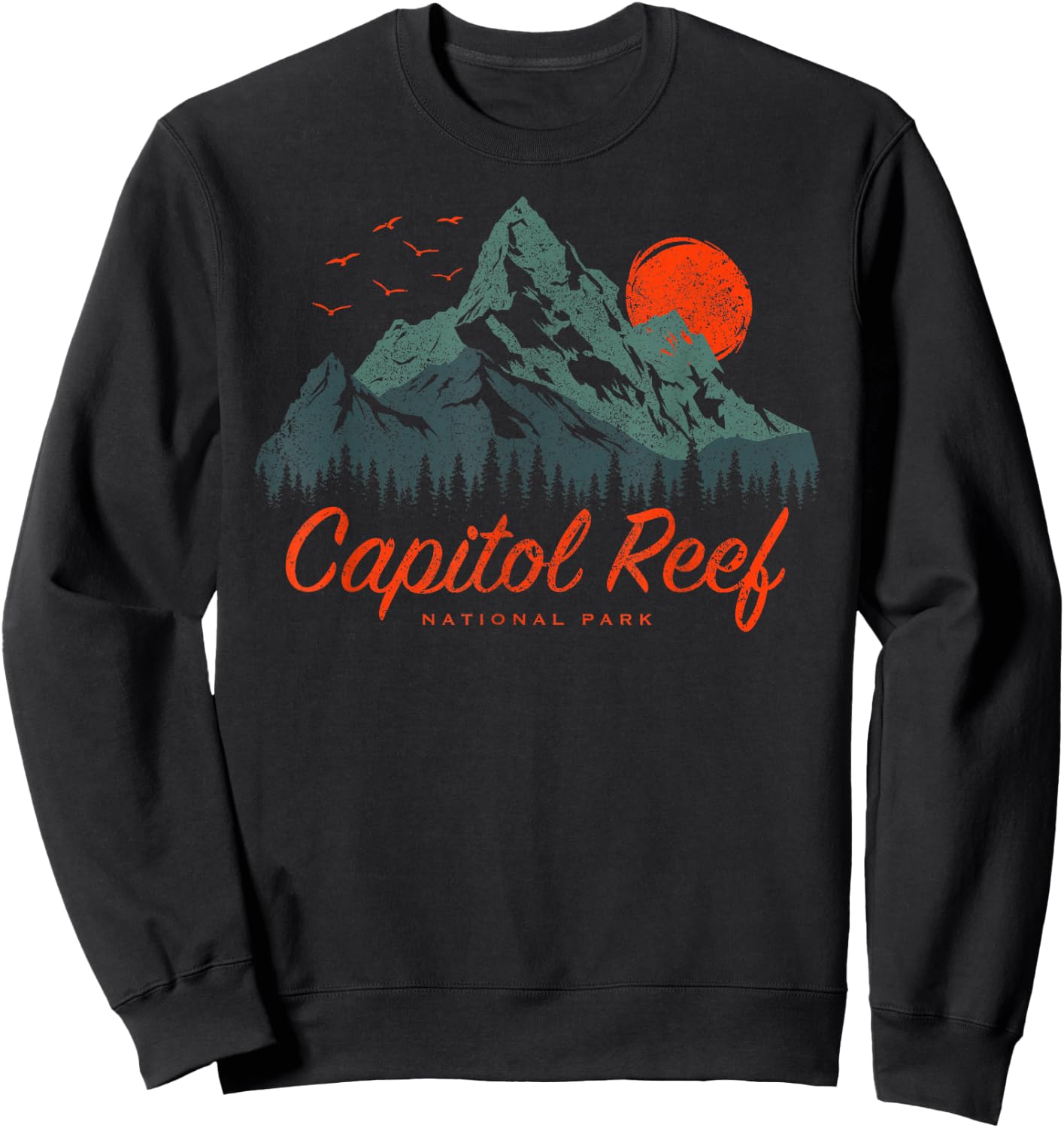Retro Capitol Reef National Park US Vintage Capitol Reef Sweatshirt - Sweatshirt | Black