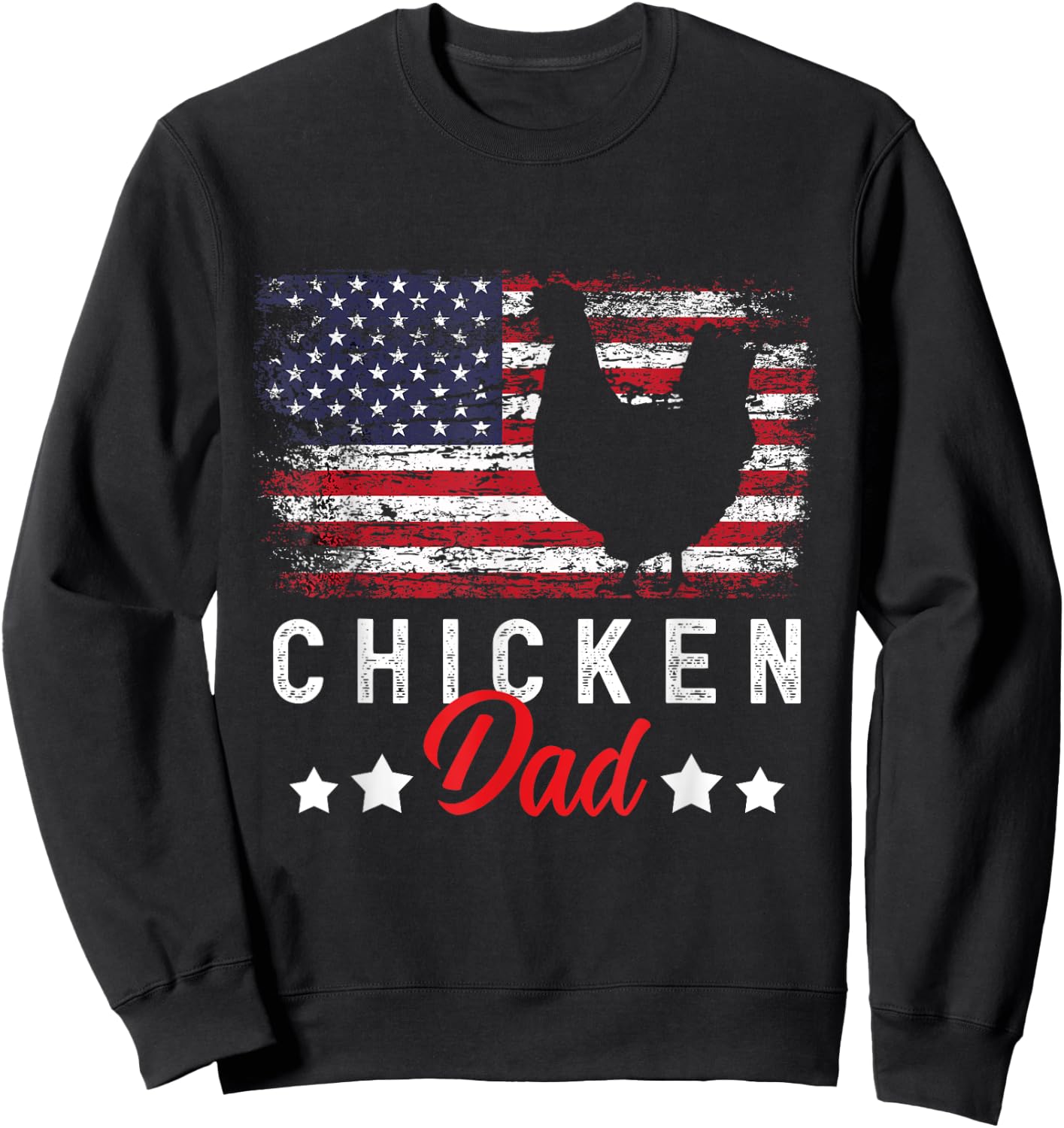 Funny Farmer Father Gift | Chicken Dad Sweatshirt - Sweatshirt | Black