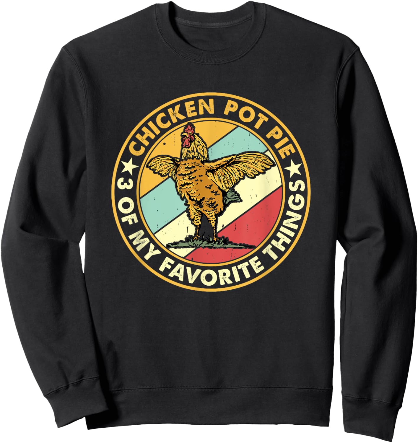Chicken Pot Pie Funny Chicken Lover Gifts Sarcastic Humor Adult Black Small Modern Mandarin Collar Cartoon Short Sleeve Lightweight 1 Count Sweatshirt - Sweatshirt | Black